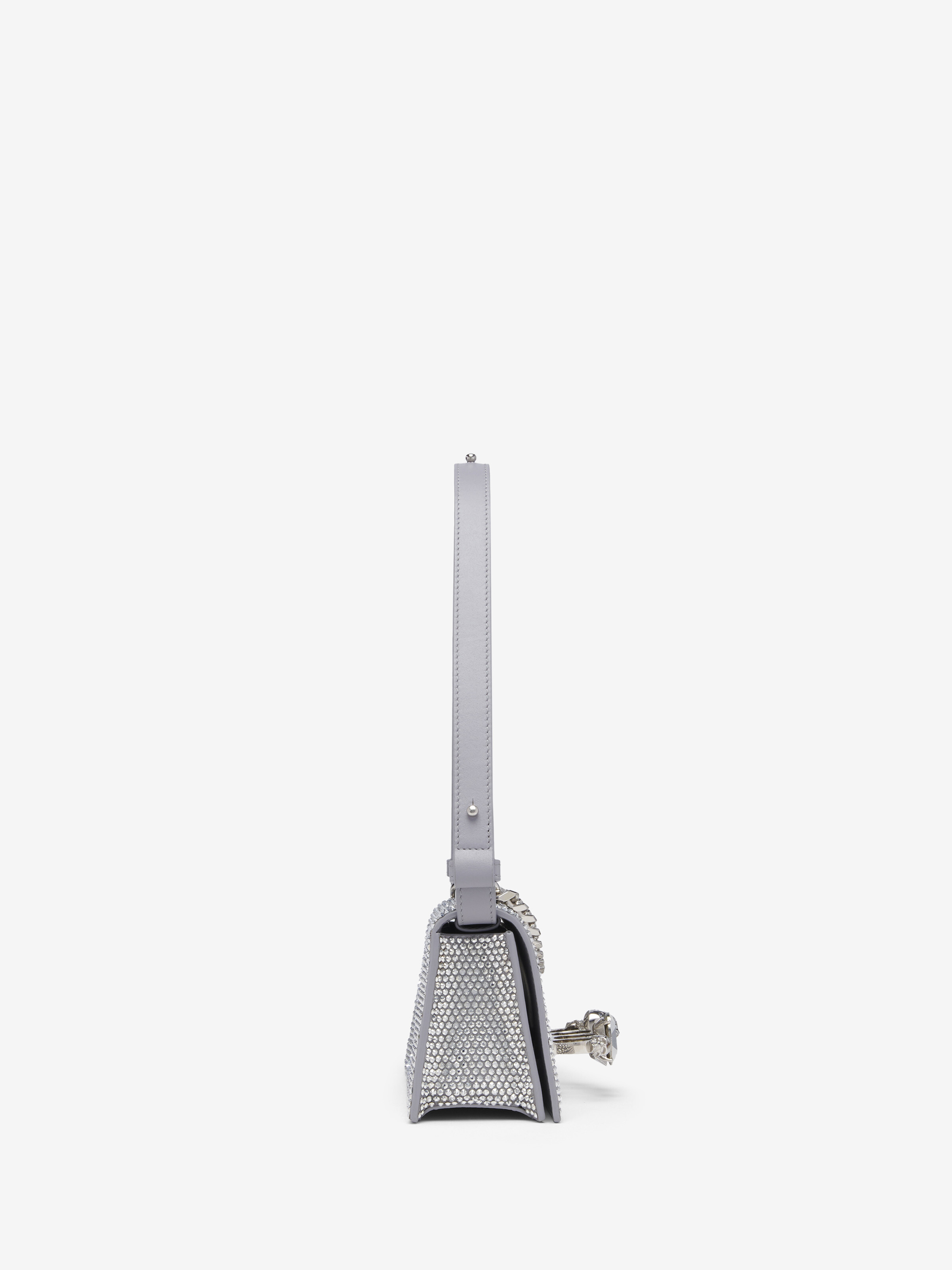 Women's Jewelled Shoulder Mini in Silver-finish in Calf Leather | Alexander McQueen - image 3