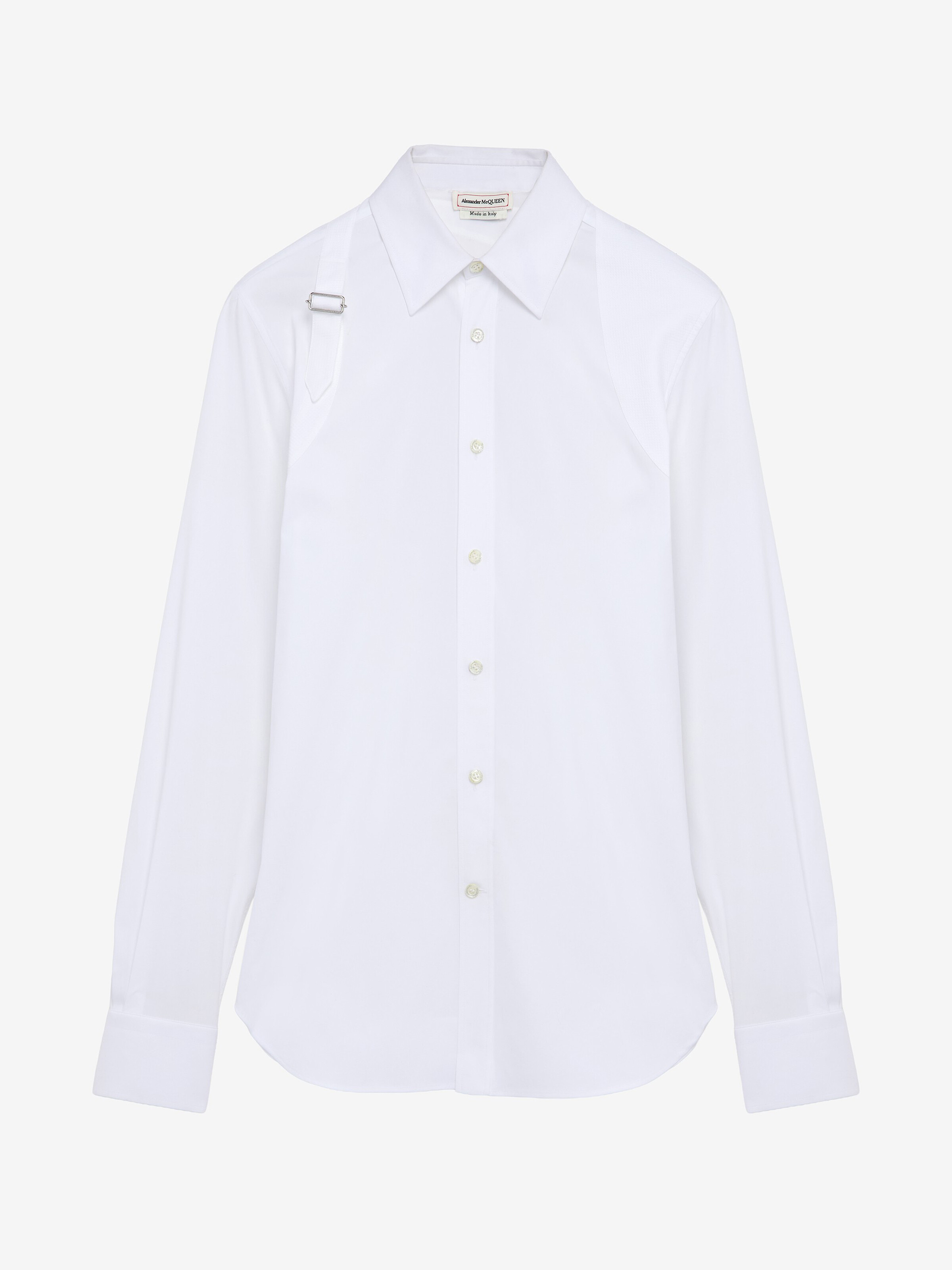 Men's Harness Shirt in White in Fabric: 97% Cotton, 3% Elastane, Details: 100% Cotton | Alexander McQueen - image 1