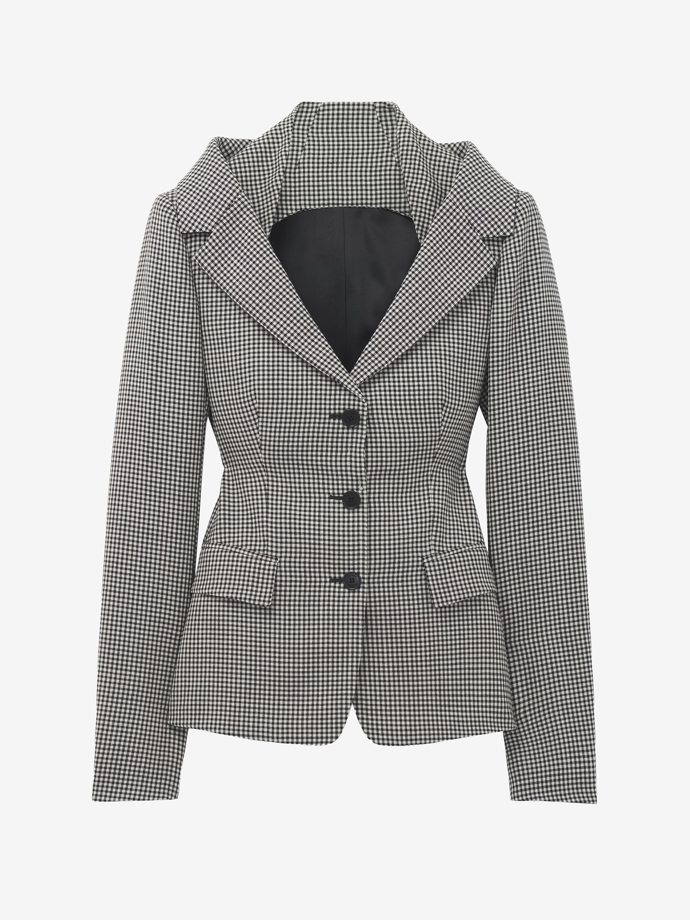 Veste Harness à épaules dénudées et carreaux vichy