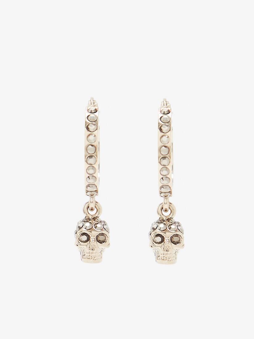 Skull Mini Creole Hoop Earrings | Alexander McQueen - image 1