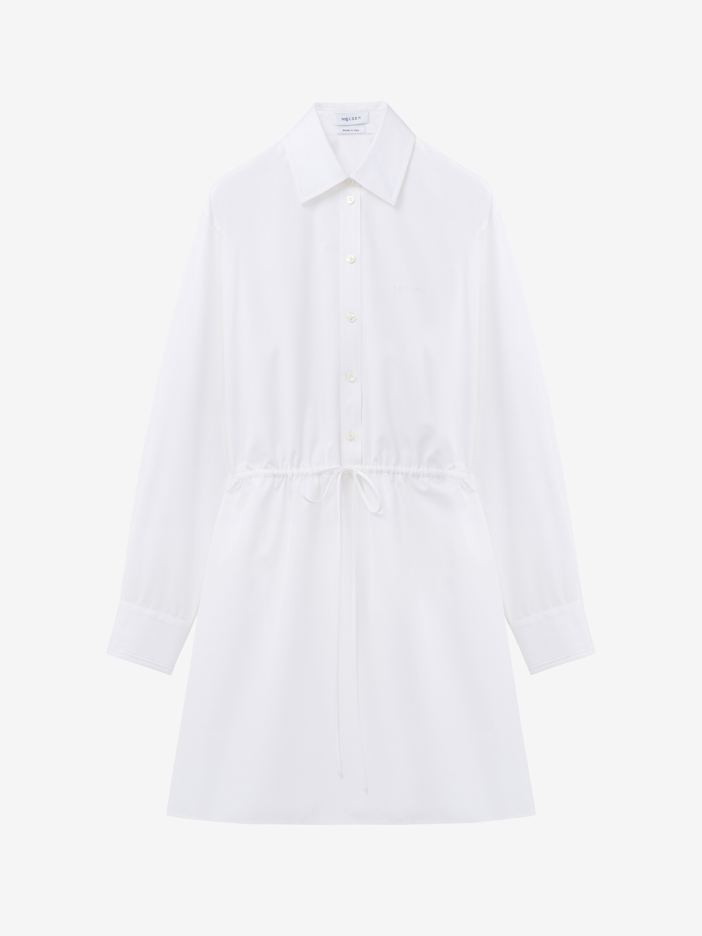 Blusenkleid mit Bindedetails für Damen in Optical White in 100% Baumwolle | Alexander McQueen - image 1
