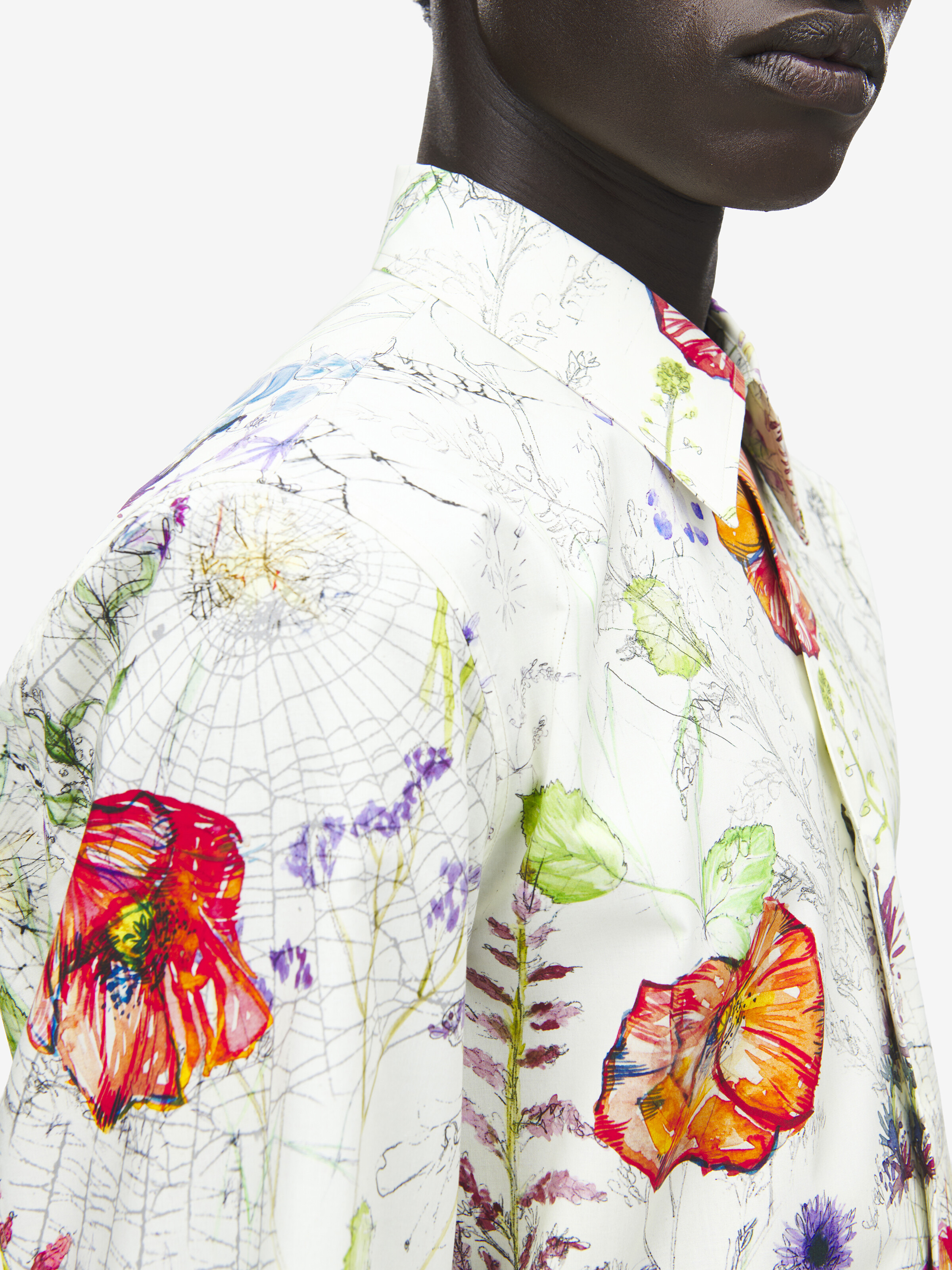 Men's Meadow Floral Print Shirt in Multicolor in 100% Cotton | Alexander McQueen - image 6