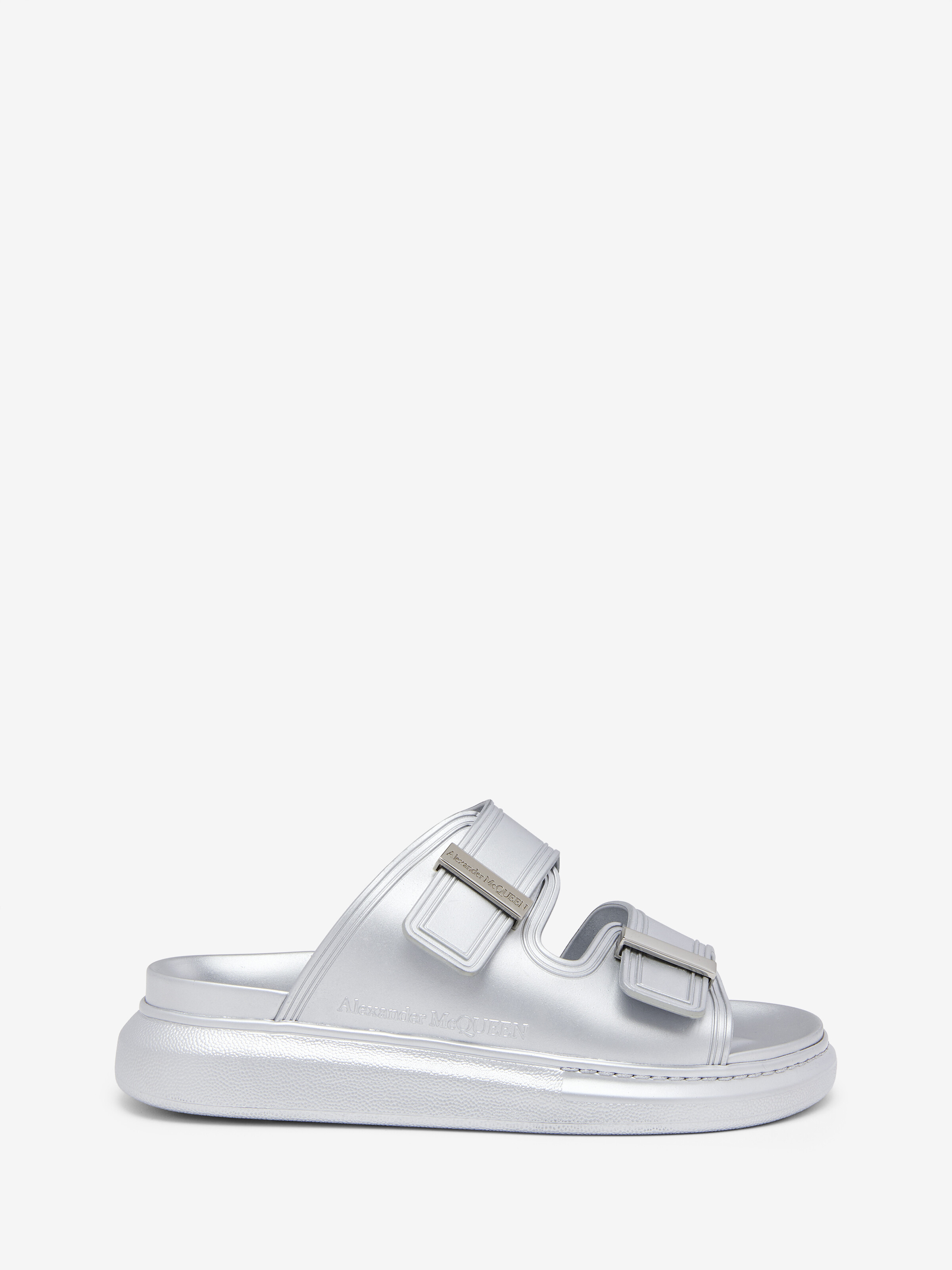 Women's Hybrid Slide in Silver in Rubber | Alexander McQueen - image 1