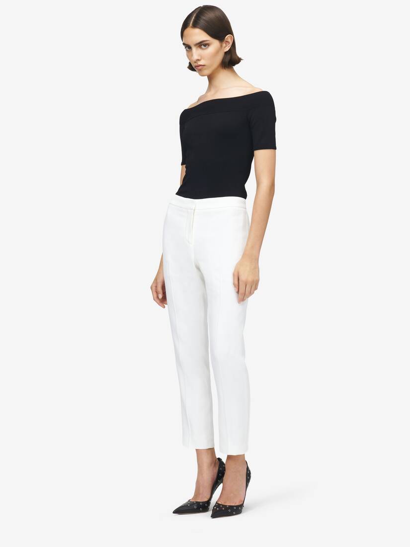 Pantalon cigarette, en crêpe feuille | Alexander McQueen - image 3