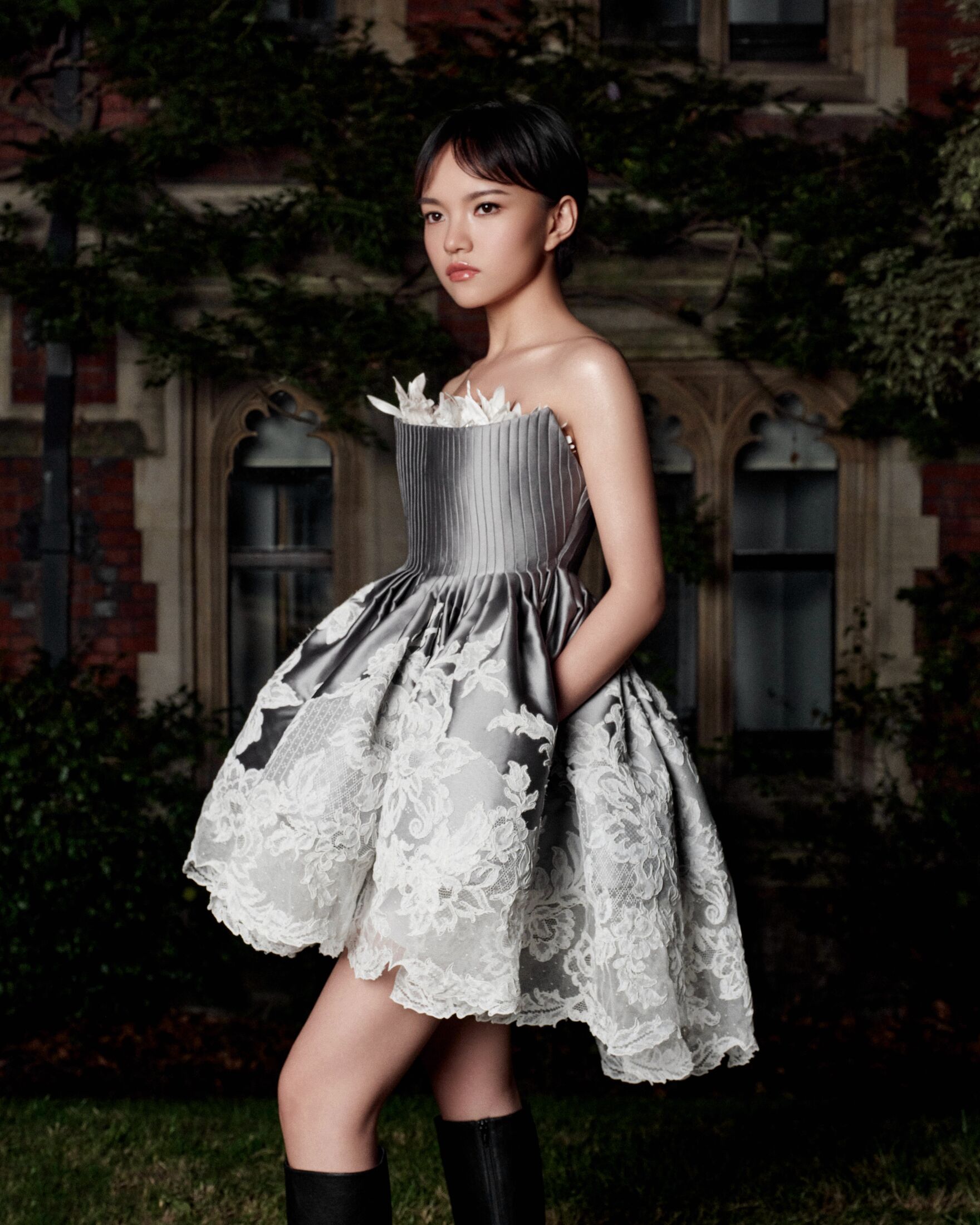 Lan Xiya wearing Alexander McQueen