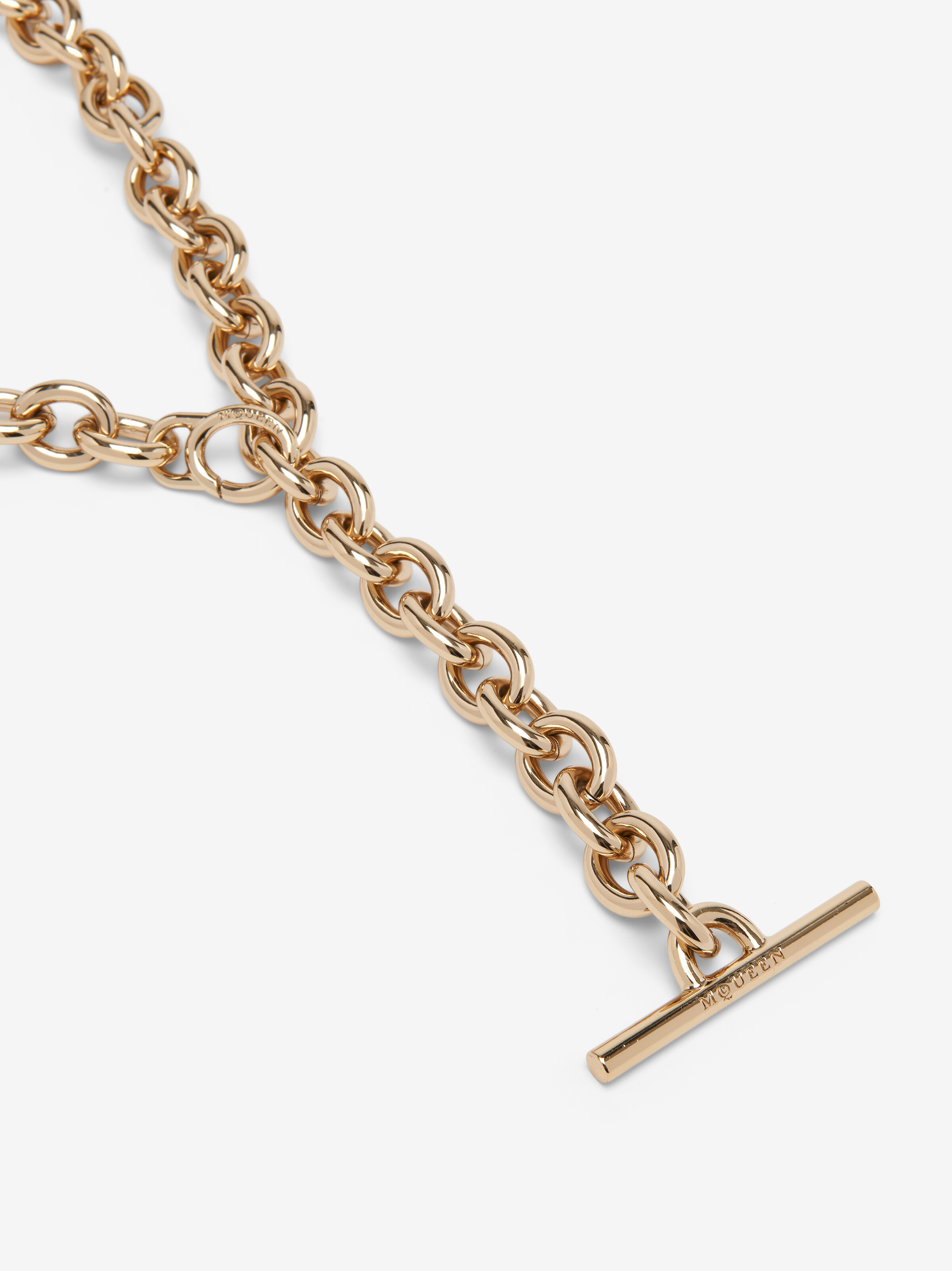 Women's T-Bar Chain Belt in Pale Gold in Brass | Alexander McQueen - image 4