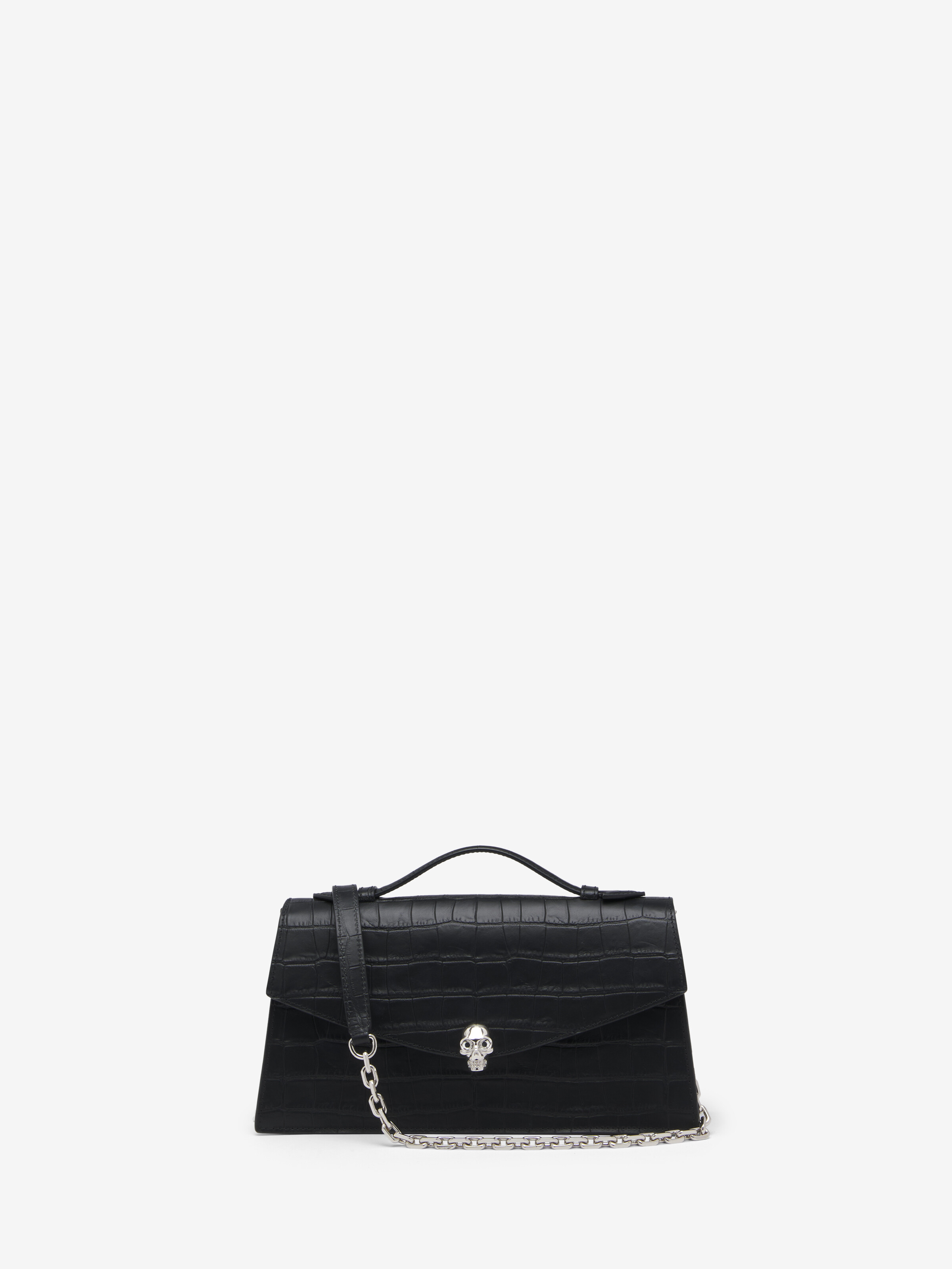 Women's Skull Top Handle in Black in Calf Leather | Alexander McQueen - image 1