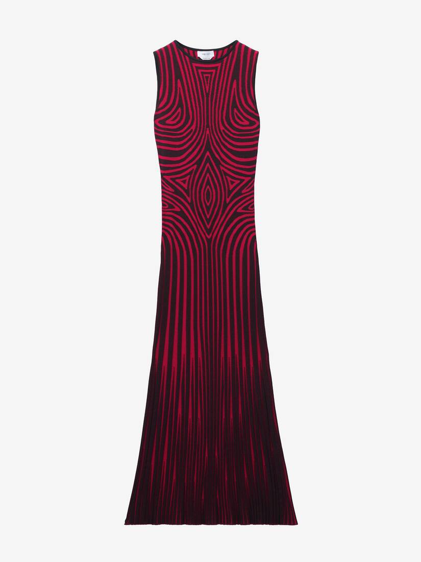 图形感线条针织中长连衣裙 | Alexander McQueen - image 1