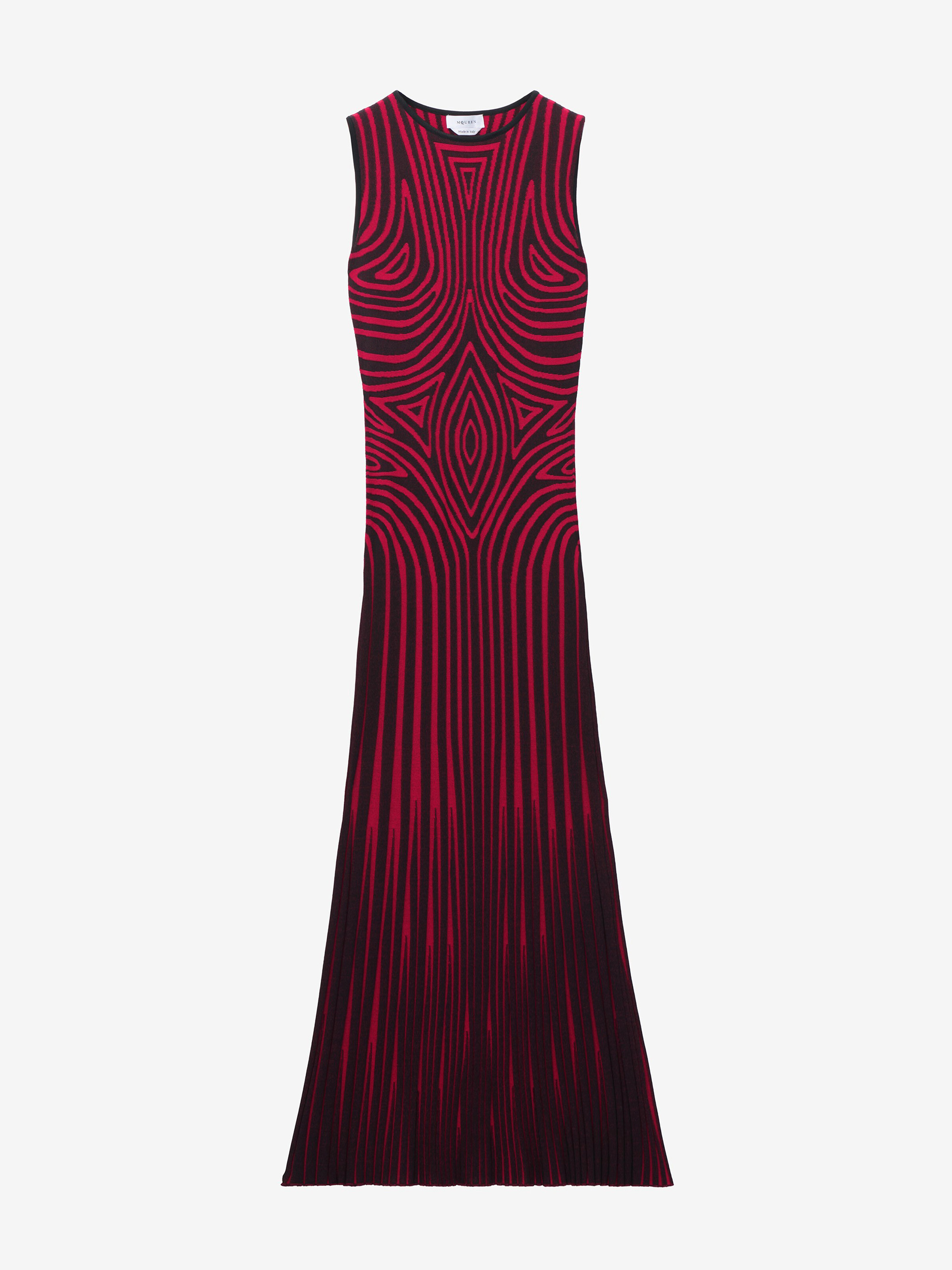 图形感线条针织中长连衣裙 in 92% 粘胶纤维, 8% 涤纶 | Alexander McQueen - image 1