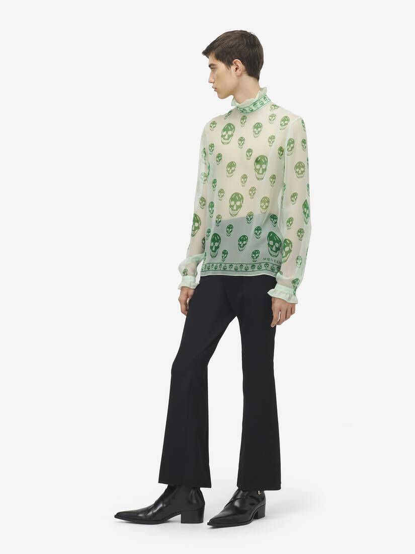 Silk Chiffon Skull Print Top
