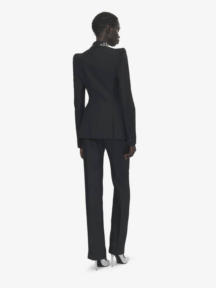 Embroidered Lapel Single-breasted Jacket | Alexander McQueen - image 4