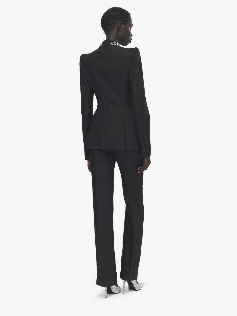 Embroidered Lapel Single-breasted Jacket | Alexander McQueen - image 4