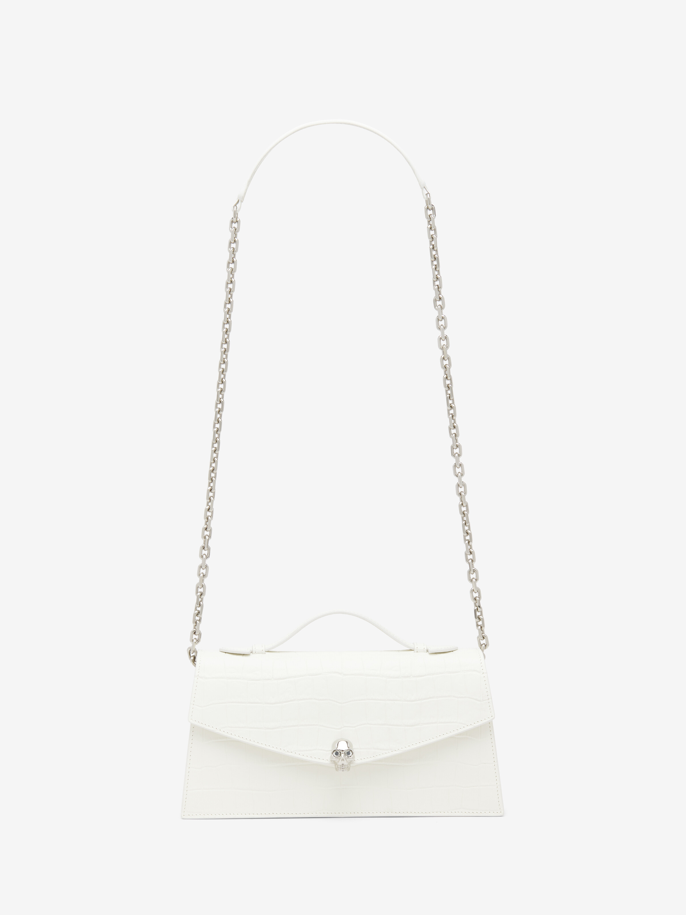 Women's Skull Top Handle in White in Calf Leather | Alexander McQueen - image 5