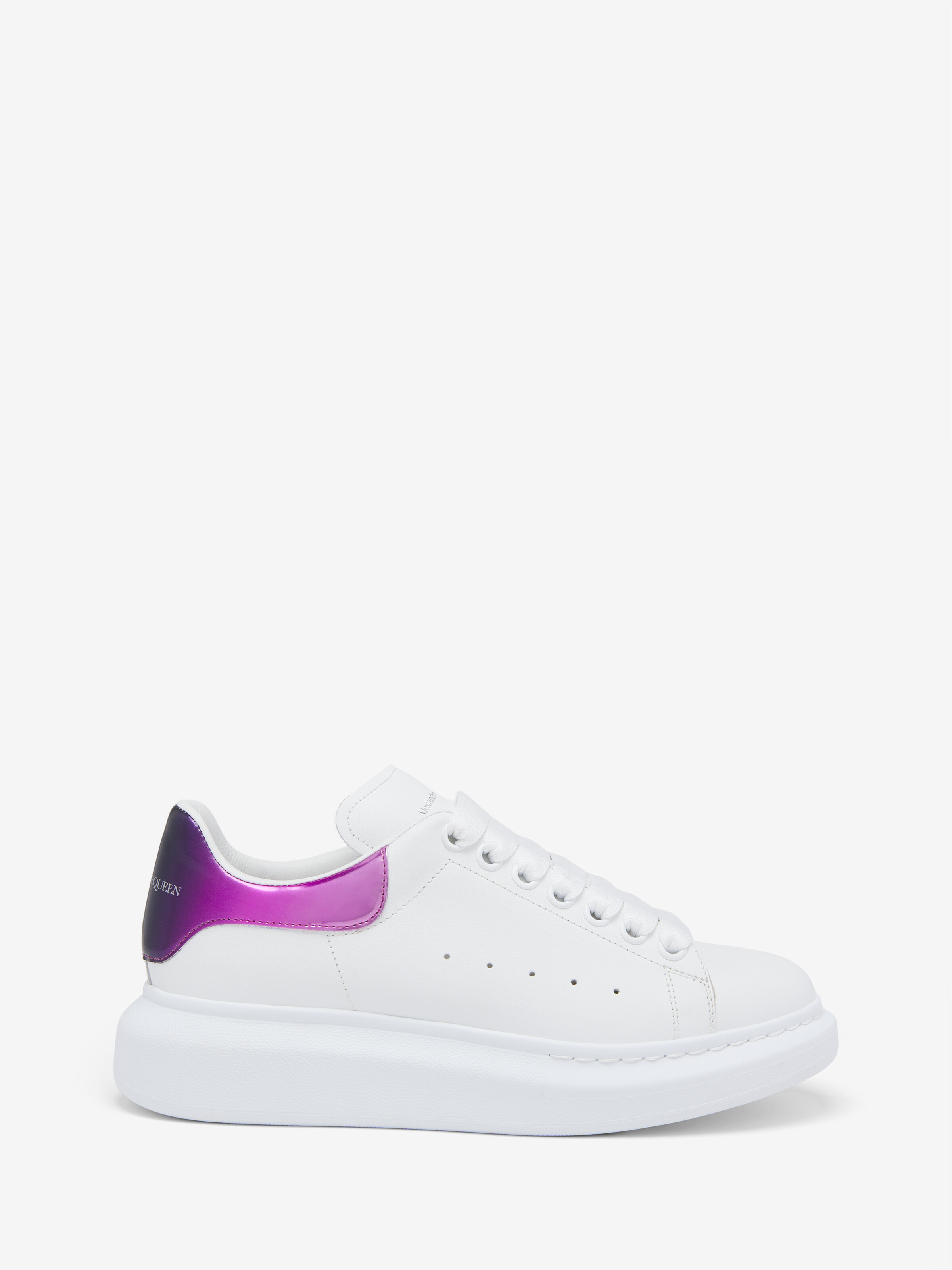 Women's Oversized Sneaker in White/Pink in Calf Leather | Alexander McQueen - image 1