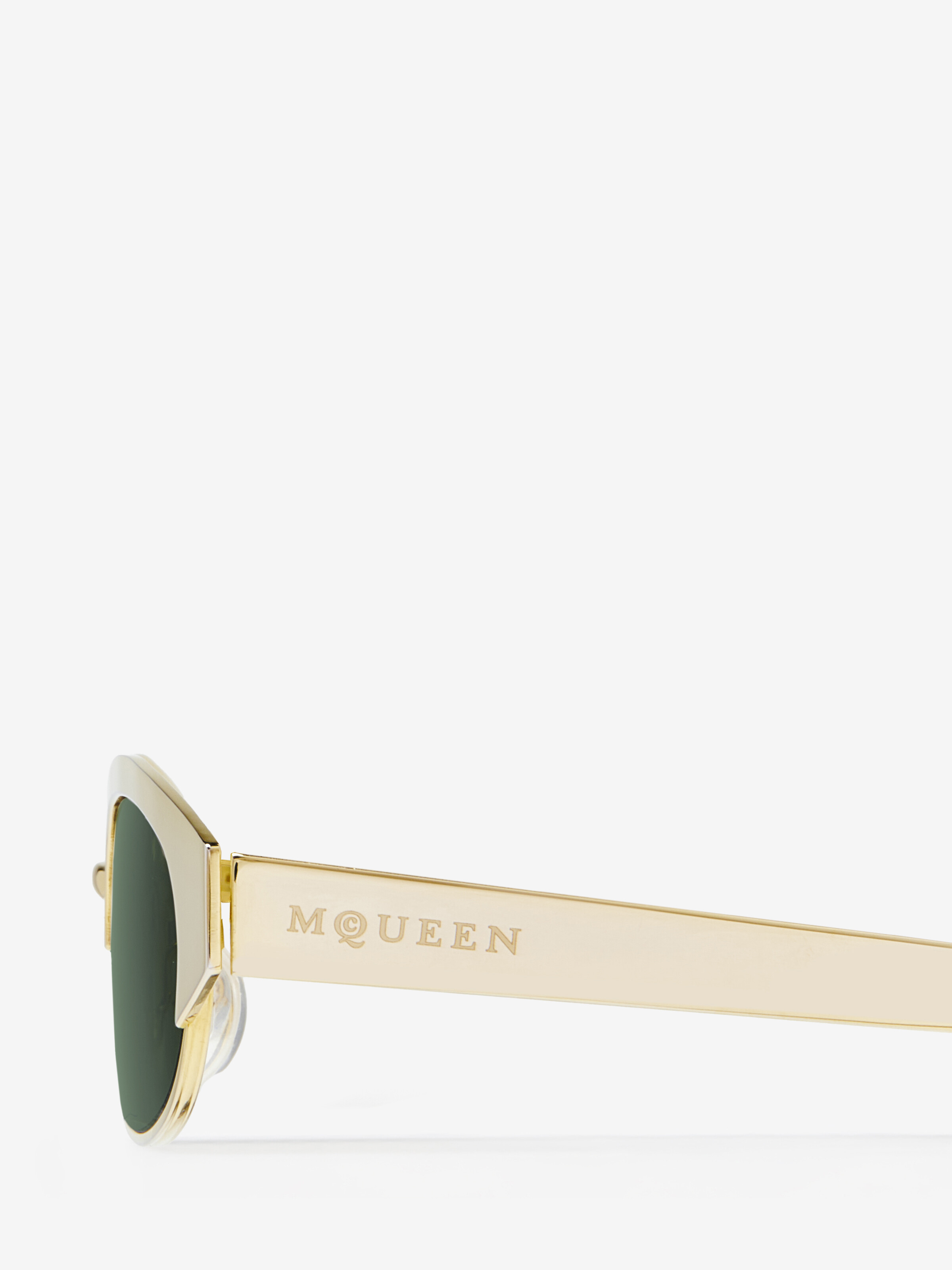 McQueen Ellipse Metal Sunglasses in Gold in Metal | Alexander McQueen - image 4