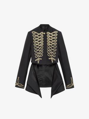Women's Frogging Embroidery Jacket in Black/Gold | McQueen US