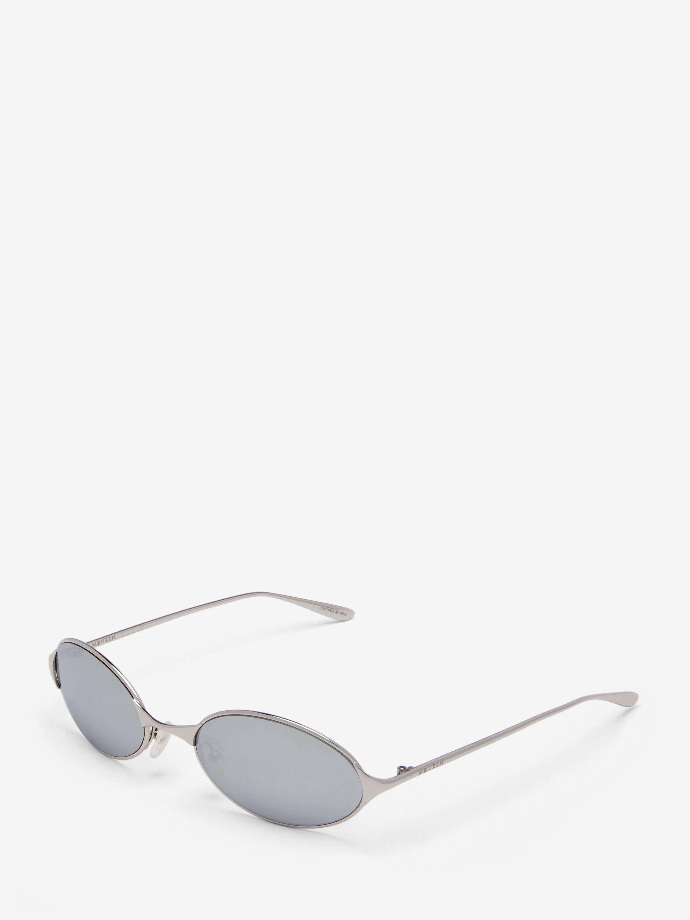 Neo Oval Sunglasses in Silver-finish in Metal | Alexander McQueen - image 3
