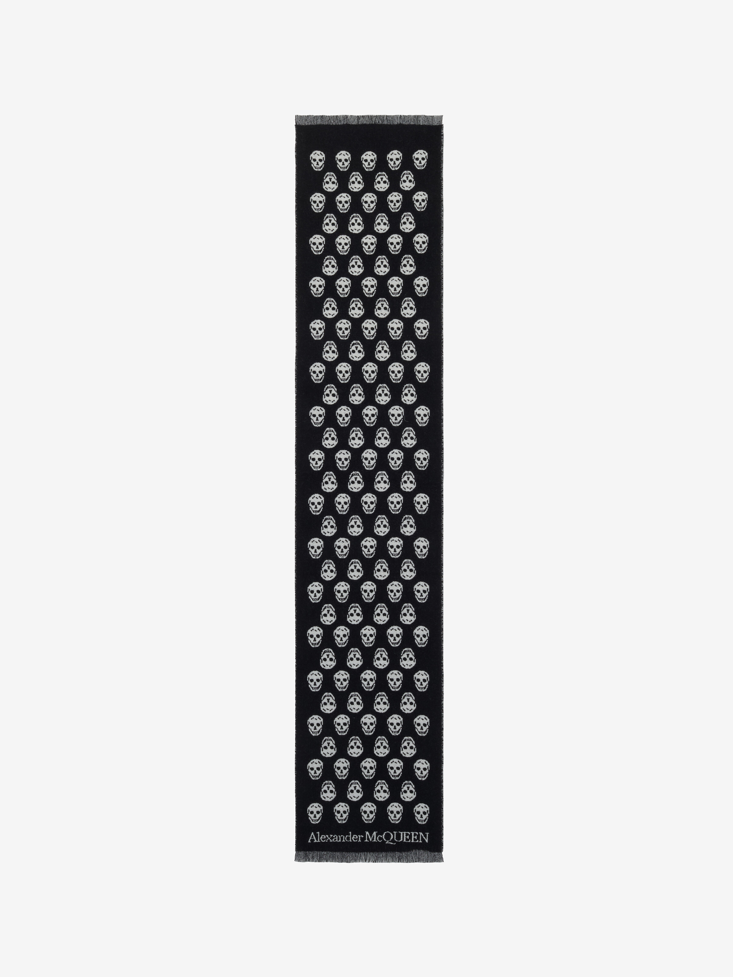 Women's Skull Scarf in Black in 100% Wool | Alexander McQueen - image 1