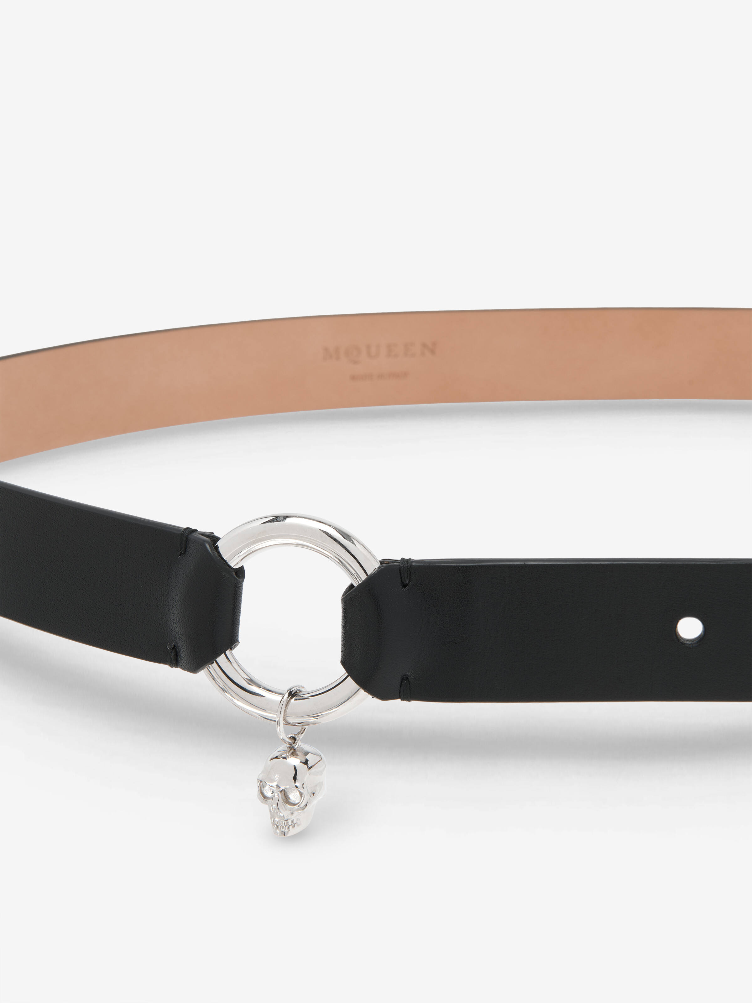 Men's Skull Ring Belt in Black in Calf Leather | Alexander McQueen - image 4