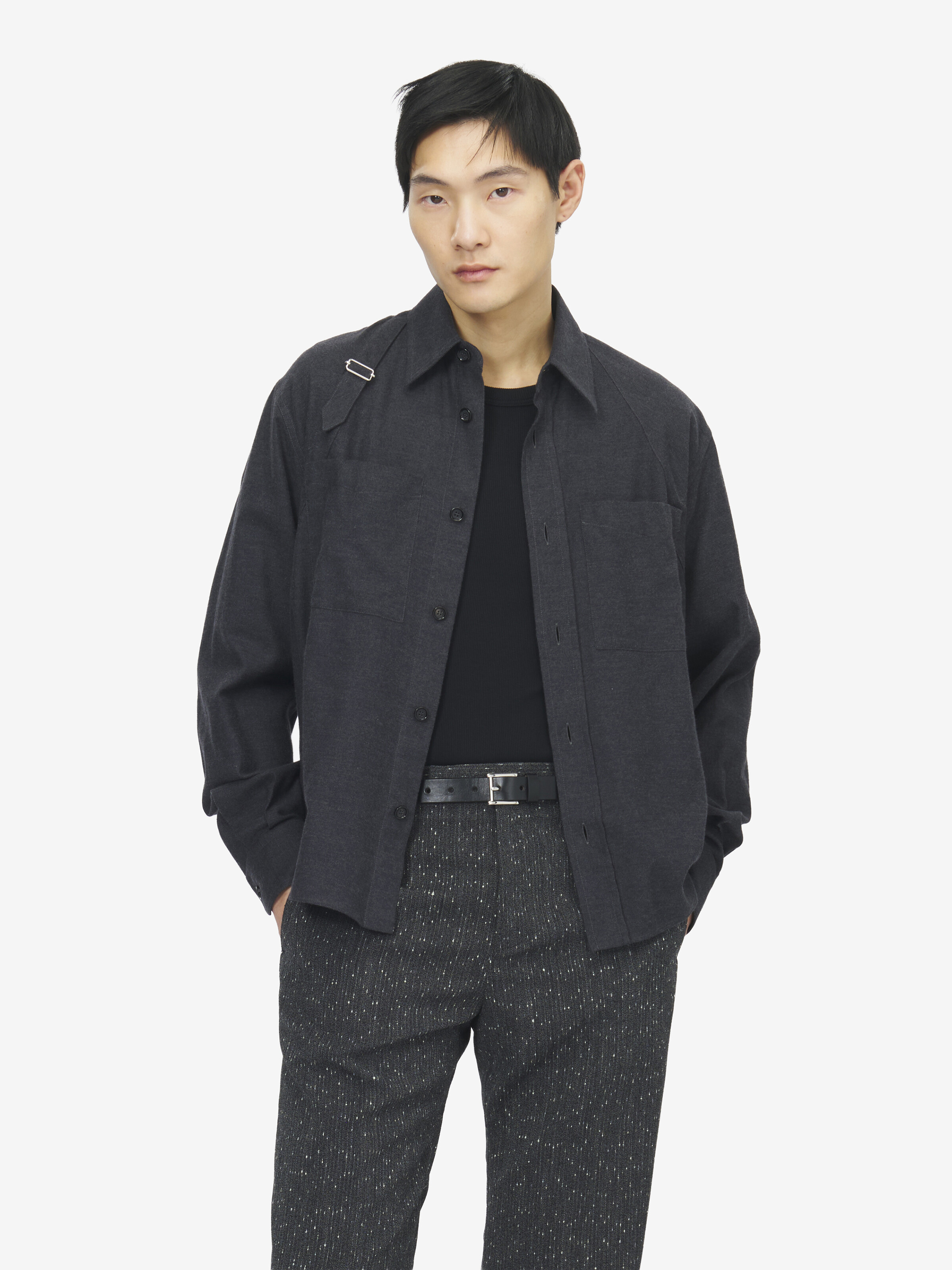Surchemise harnais pour Homme en Charbon in 100% Coton | Alexander McQueen - image 5