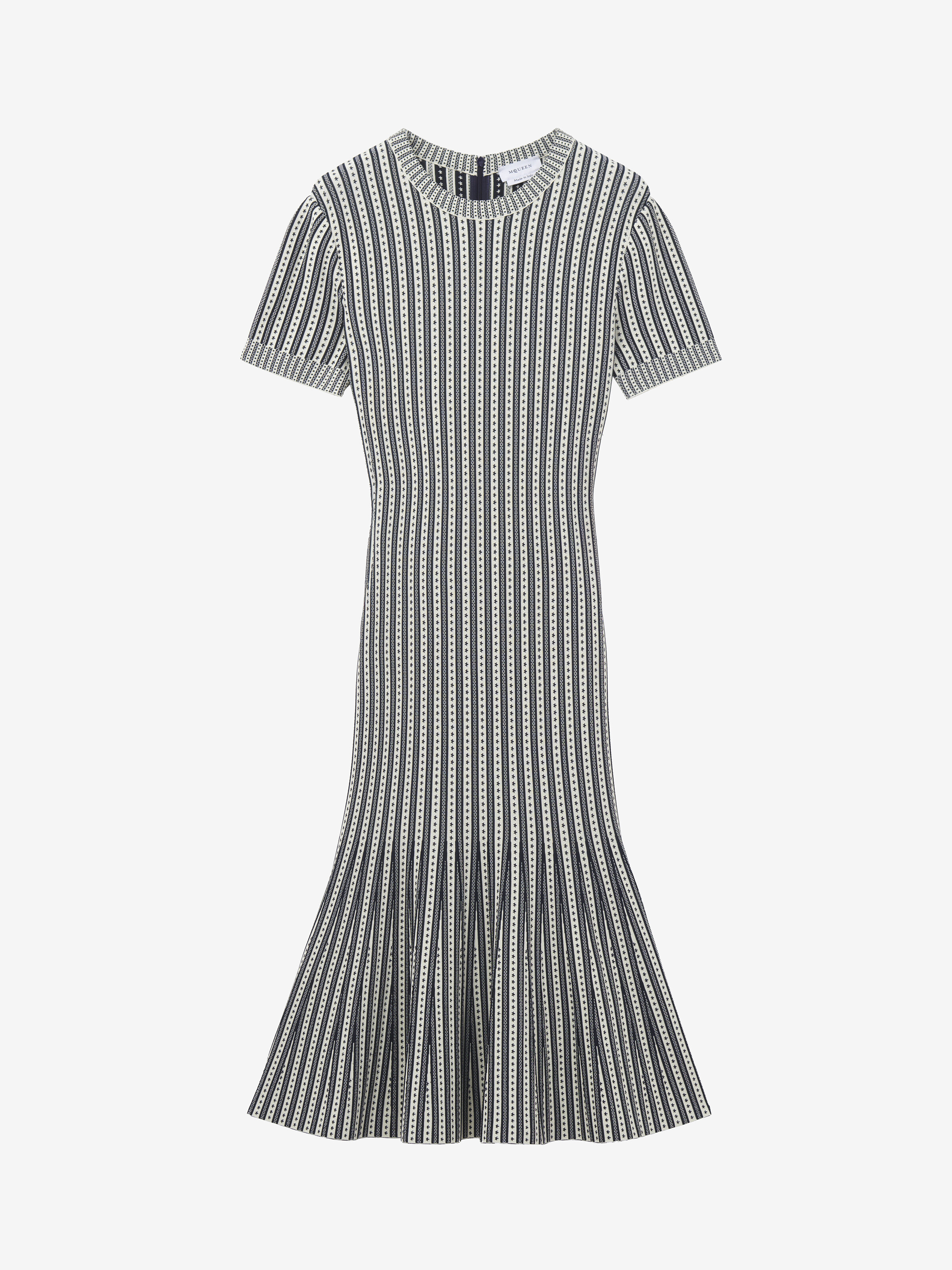 Robe en maille rayée