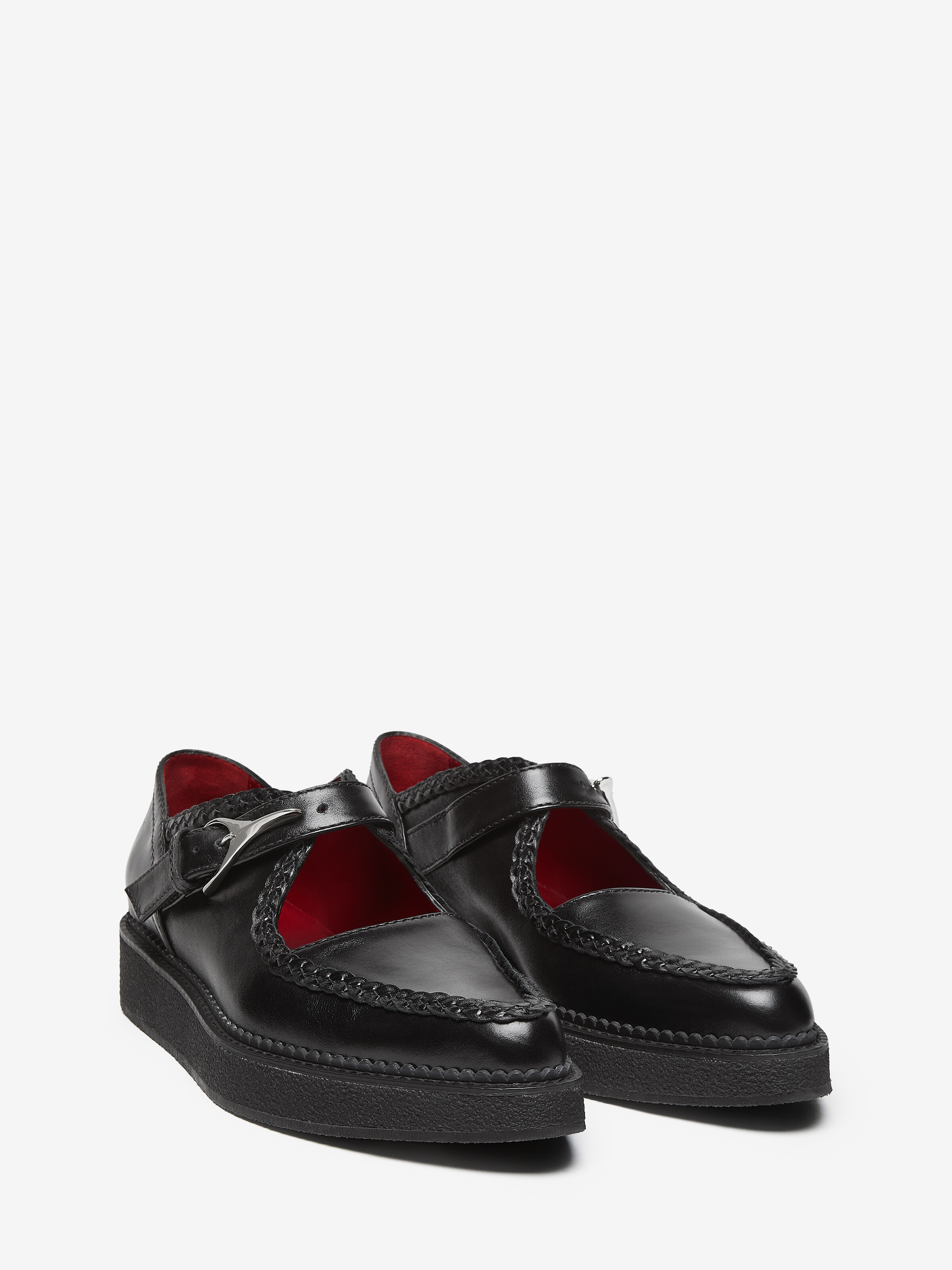 Women's Wishbone Creeper in Black in Calf Leather | Alexander McQueen - image 3
