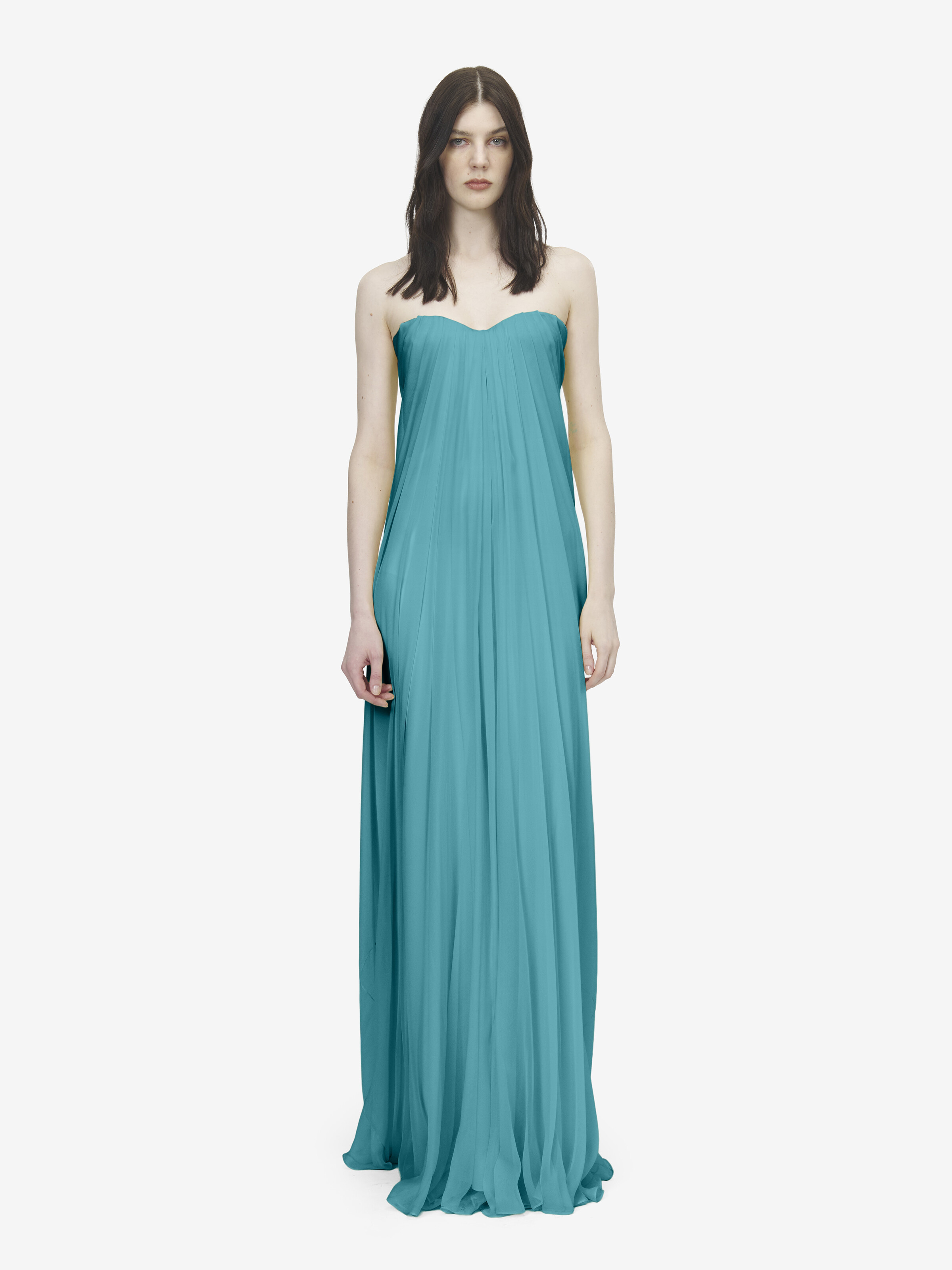 Bustier-Abendkleid für Damen in Blau in Gewebe: 100% Seide, Futter: 73% Acetat, 27% Seide,  | Alexander McQueen - image 2