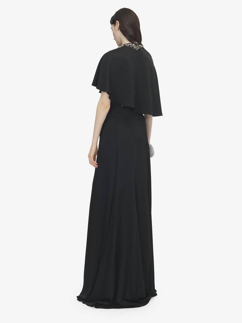 Asymmetrisches Cape mit floralen Stickereien | Alexander McQueen - image 4