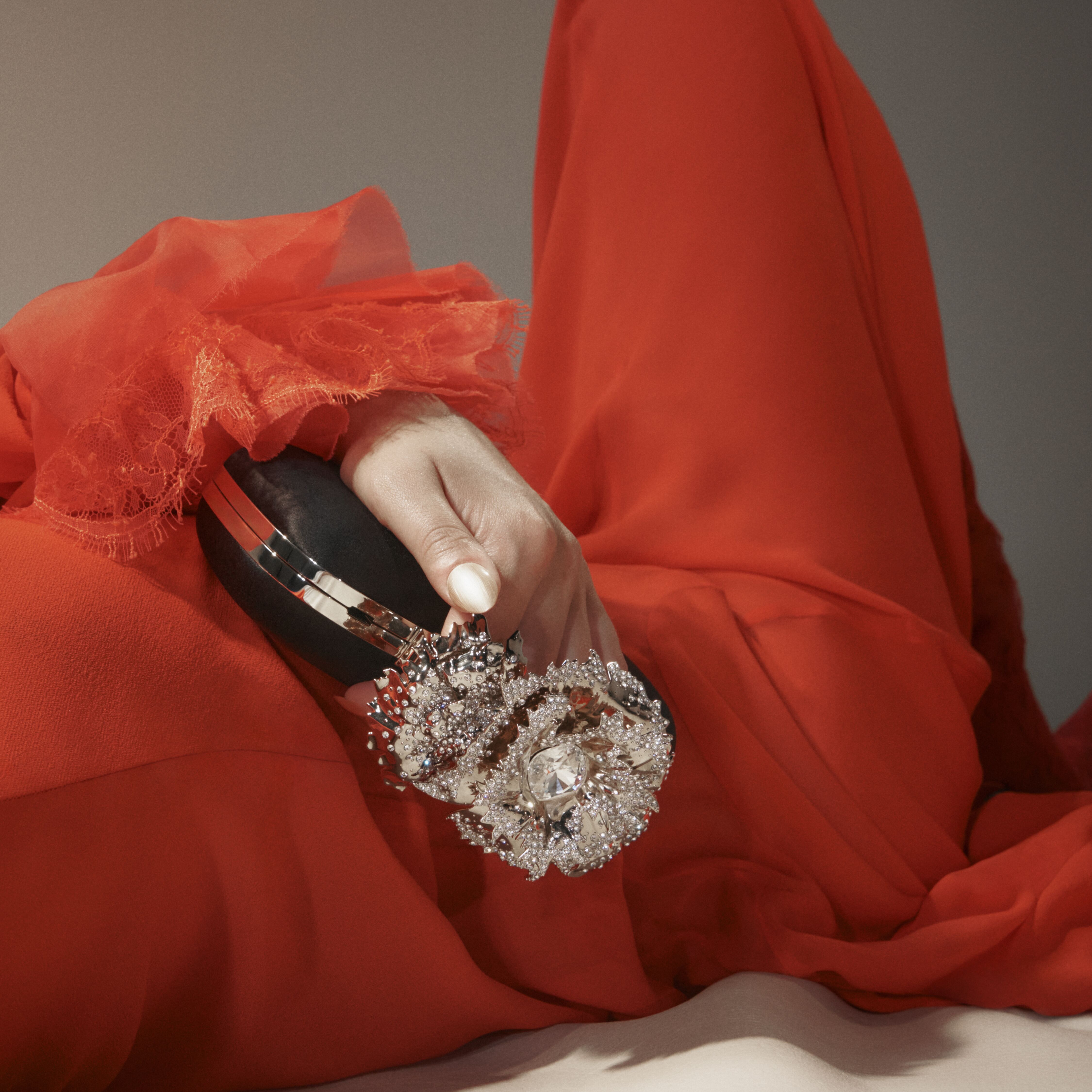 McQueen knuckle clutch and evening dress