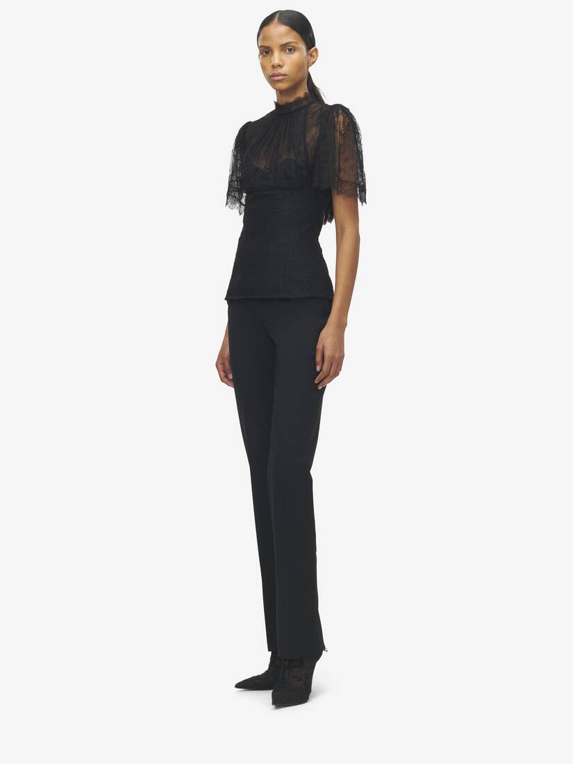 Wool Gabardine Tailored Trousers