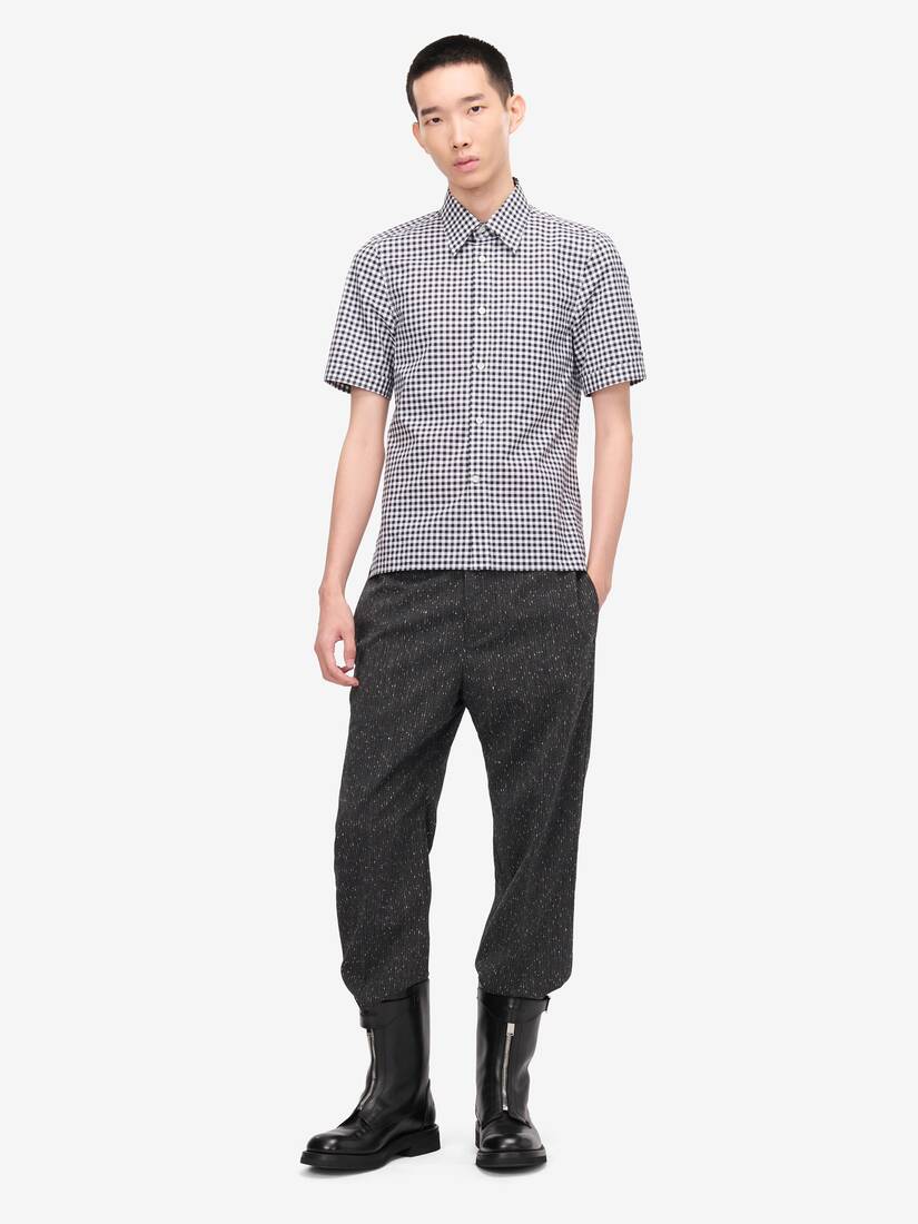 Short-sleeved Gingham Check Shirt | Alexander McQueen - image 2