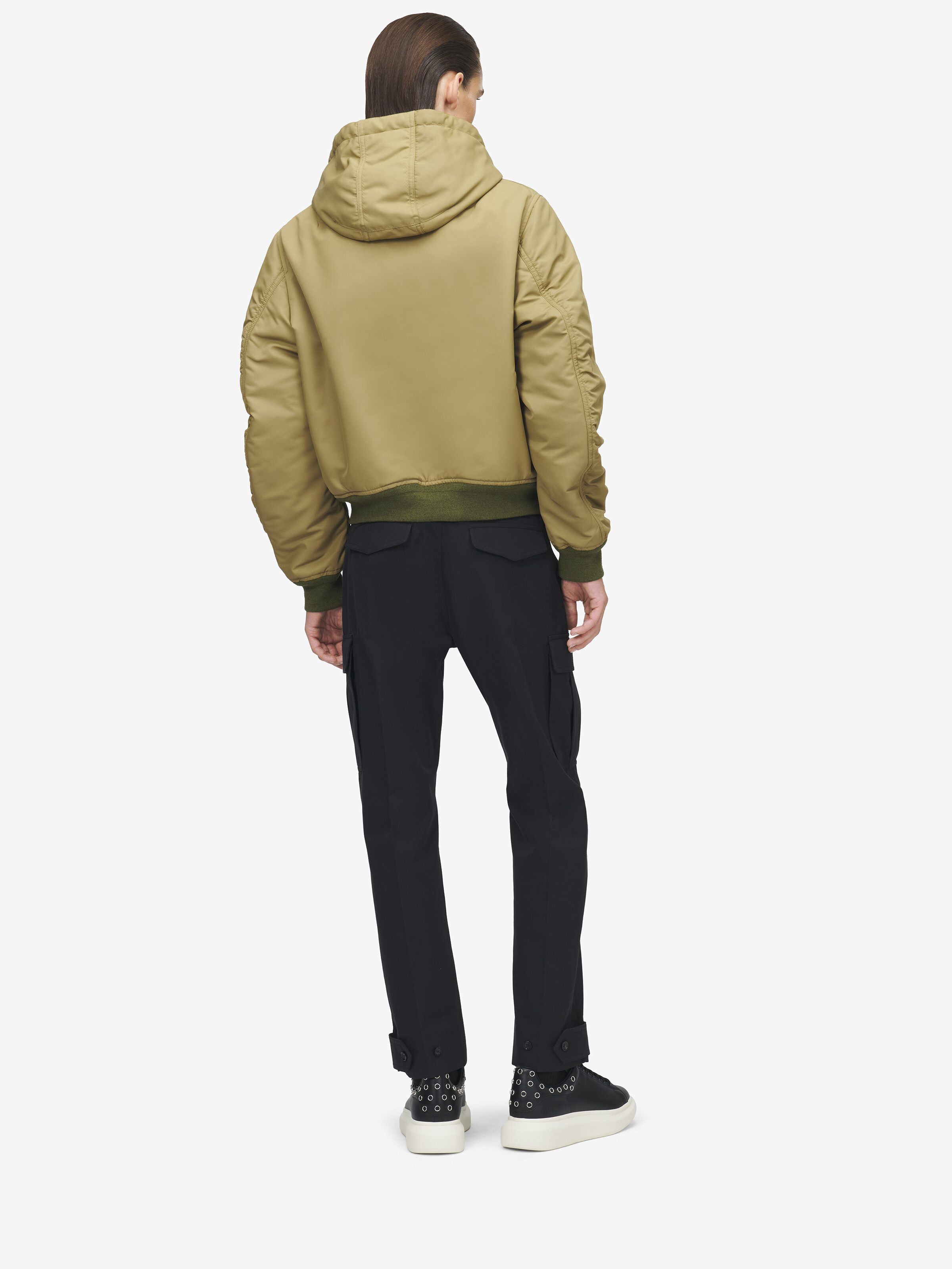 Men's Hooded Nylon Jacket in Beige in 100% Polyamid | Alexander McQueen - image 4