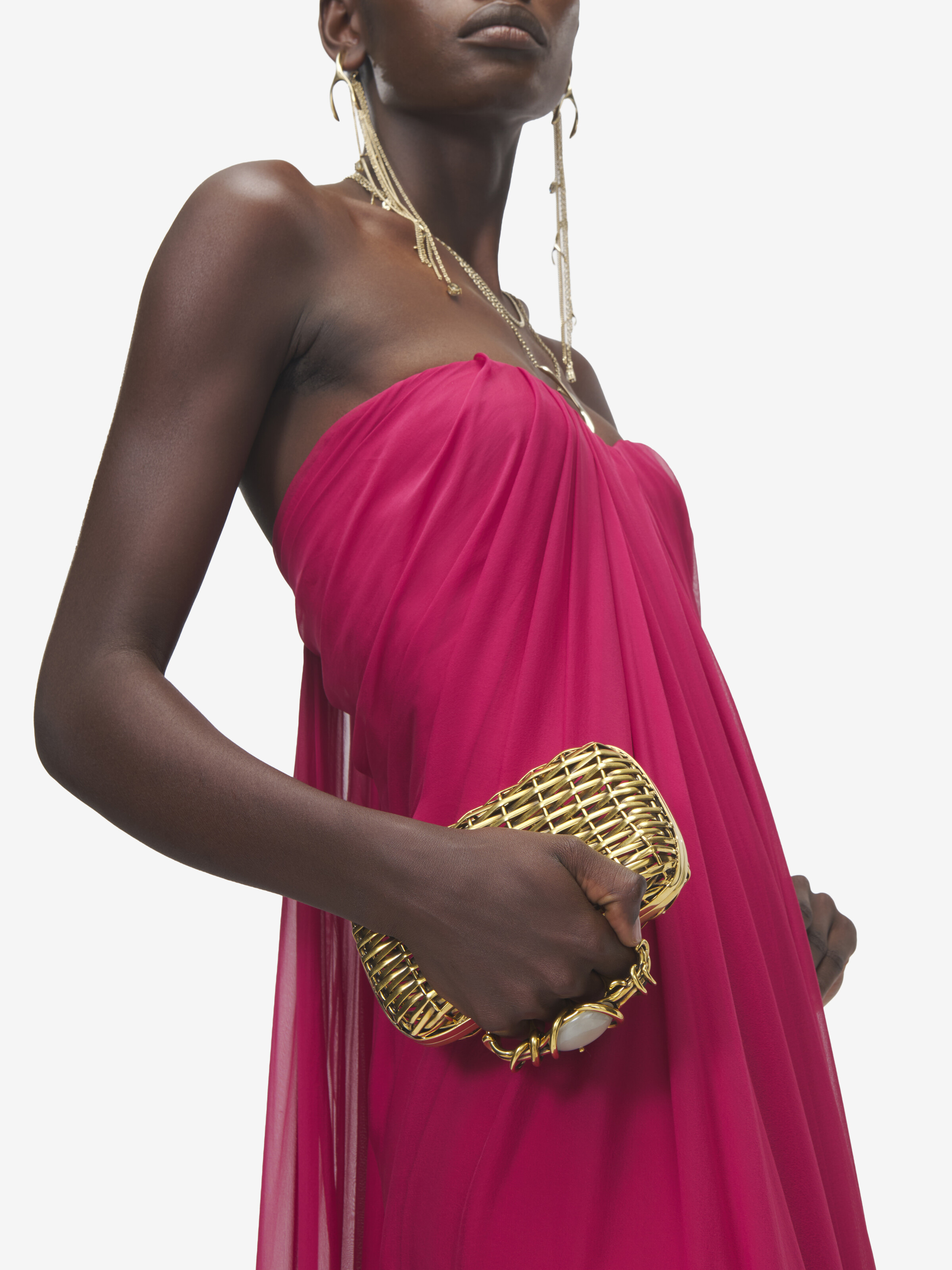 Women's Thorn Knuckle Clutch in Gold in Brass | Alexander McQueen - image 2