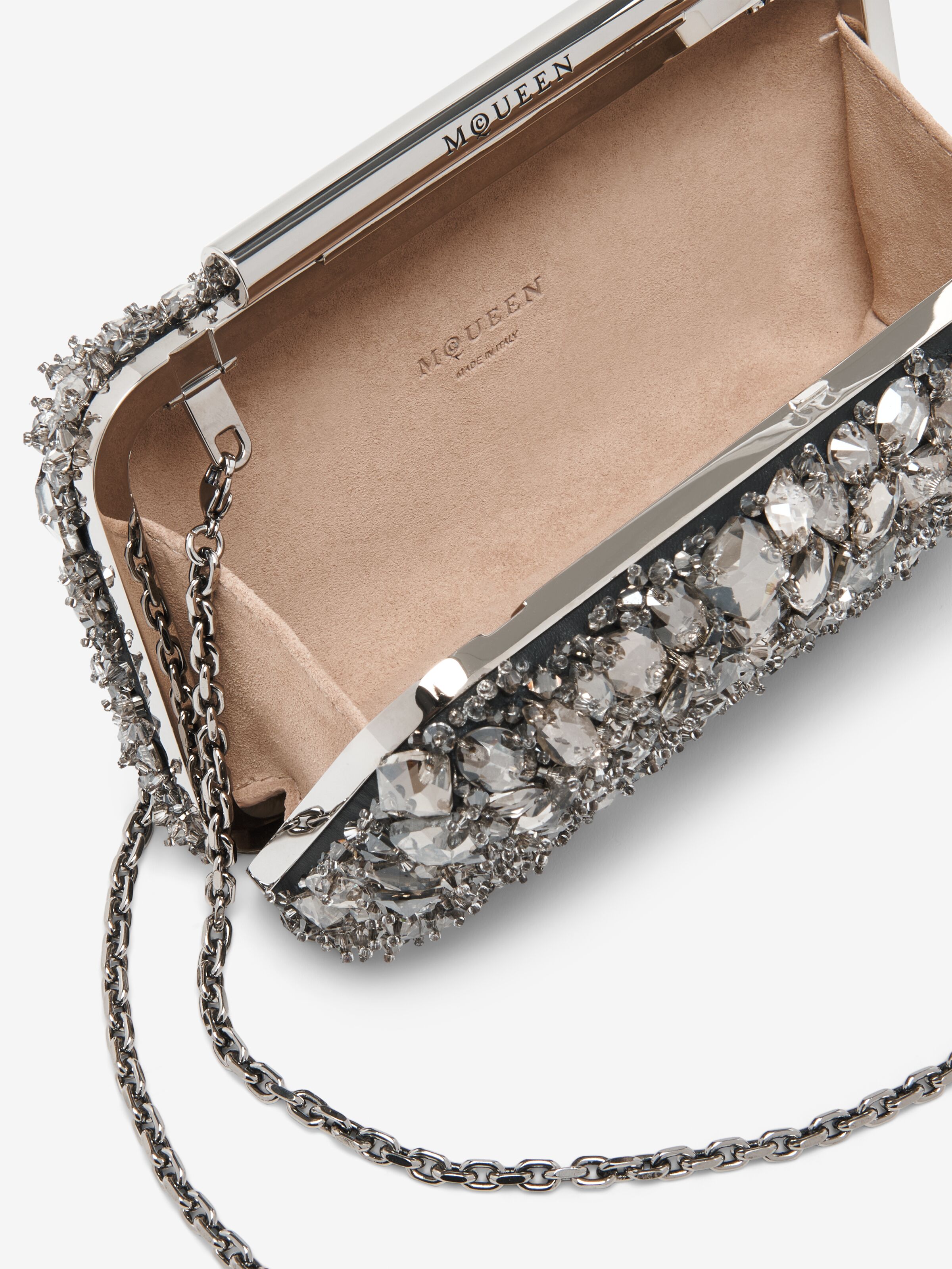 Crystal Embroidery T-Bar Box Clutch