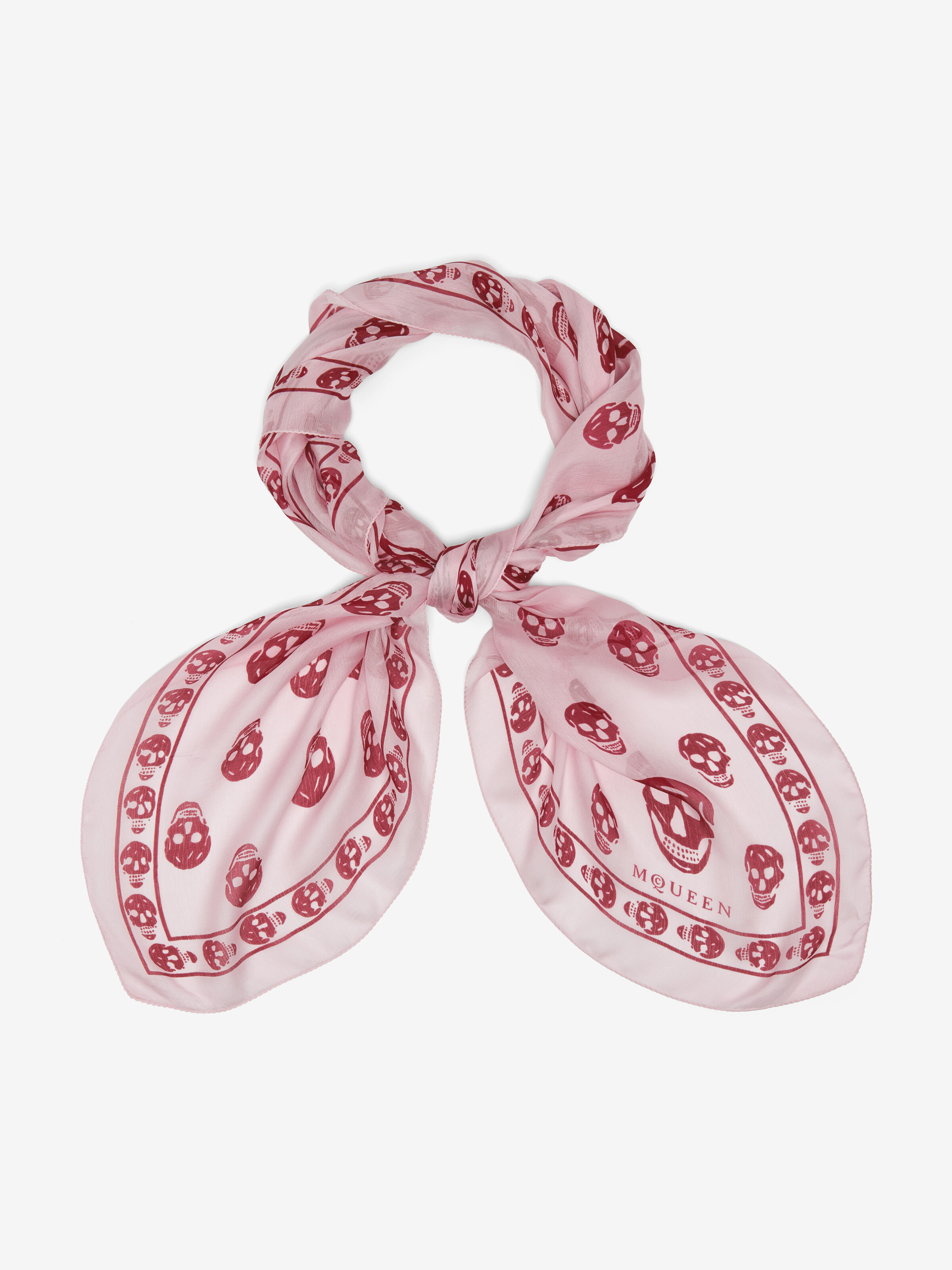 Women's Classic Skull Foulard in Pink in 100% Silk | Alexander McQueen - image 2