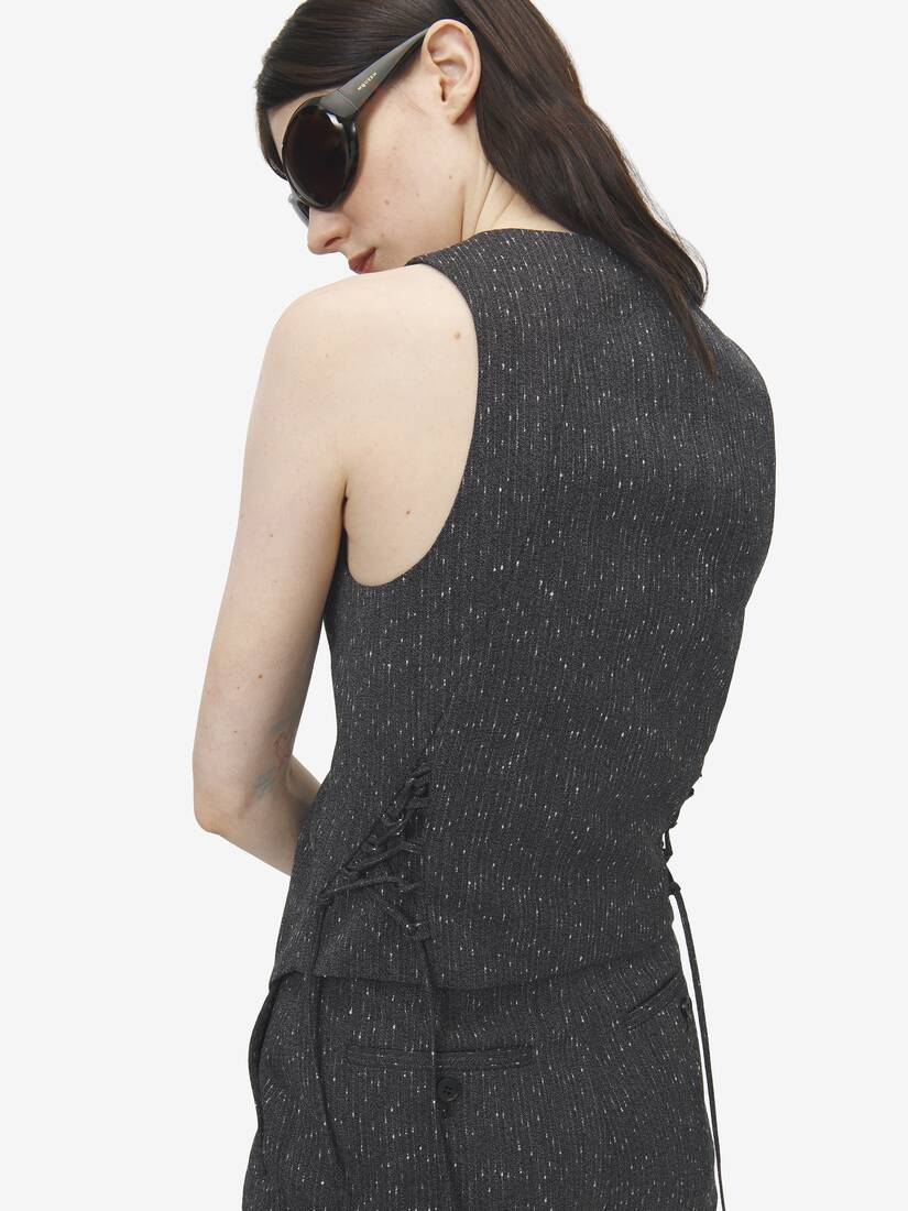 Gilet à corset lacé, à motif rayé moucheté | Alexander McQueen - image 5