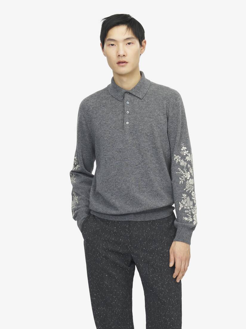 Floral Embroidery Polo Shirt | Alexander McQueen - image 6