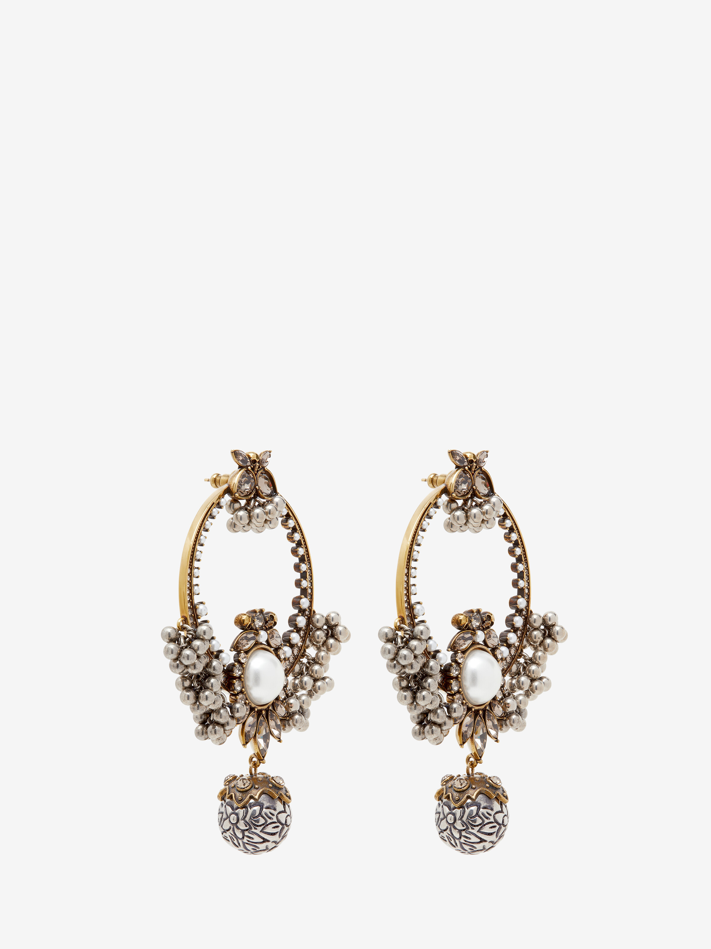 Women's Heirloom Earrings in Silver-finish in Brass | Alexander McQueen - image 3