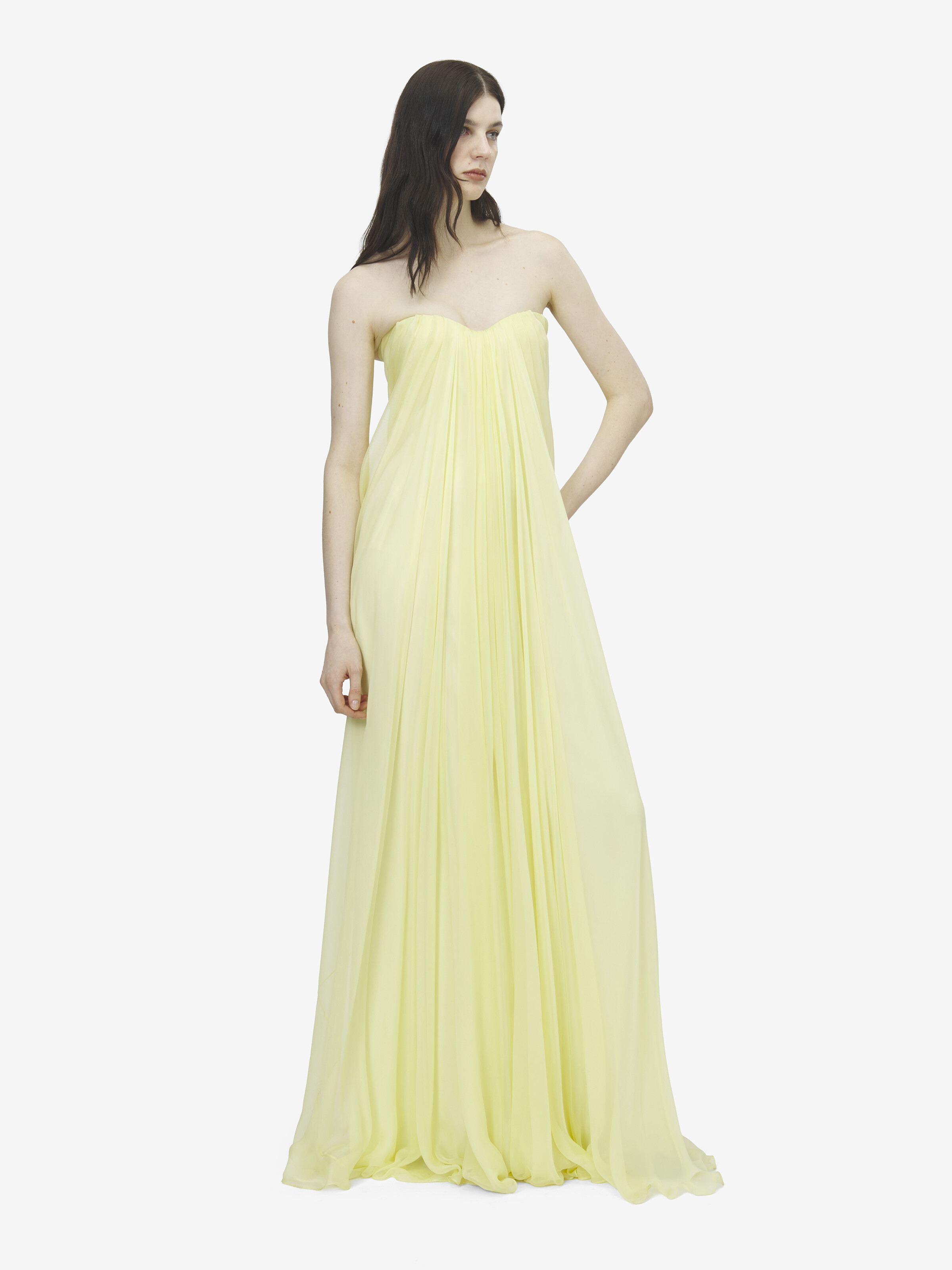 Women's Bustier Evening Dress in Yellow in Fabric: 100% Silk, Lining: 73% Acetate, 27% Silk, | Alexander McQueen - image 2
