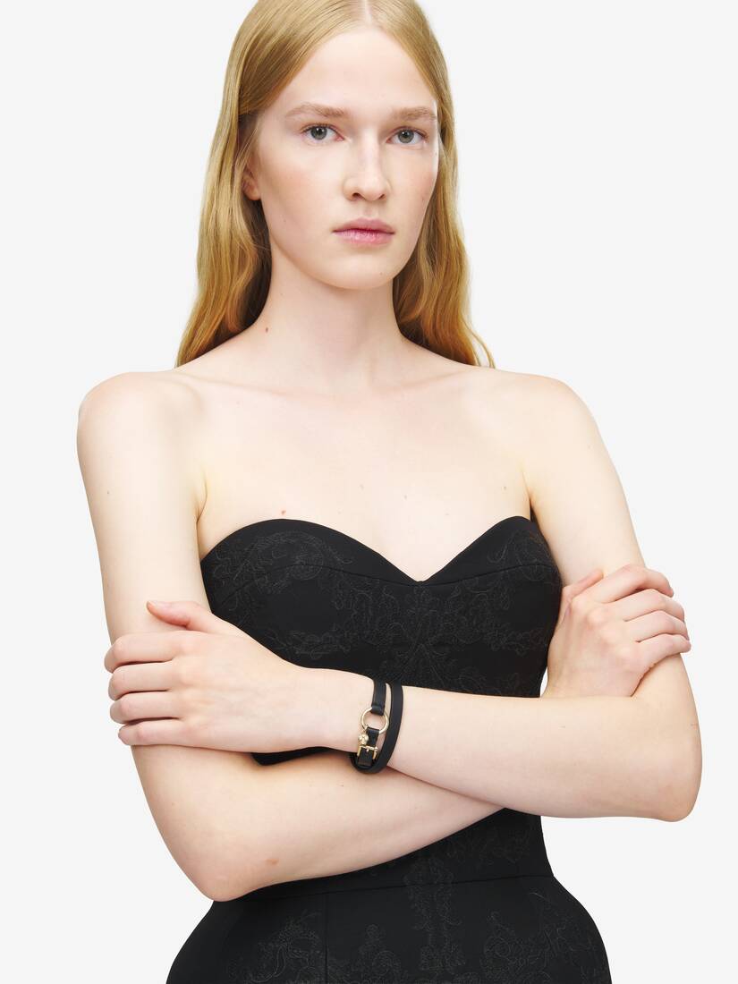 Skull Ring Double Wrap Bracelet