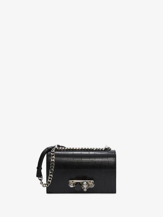 Women's Jewelled Satchel in Black | Alexander McQueen GB