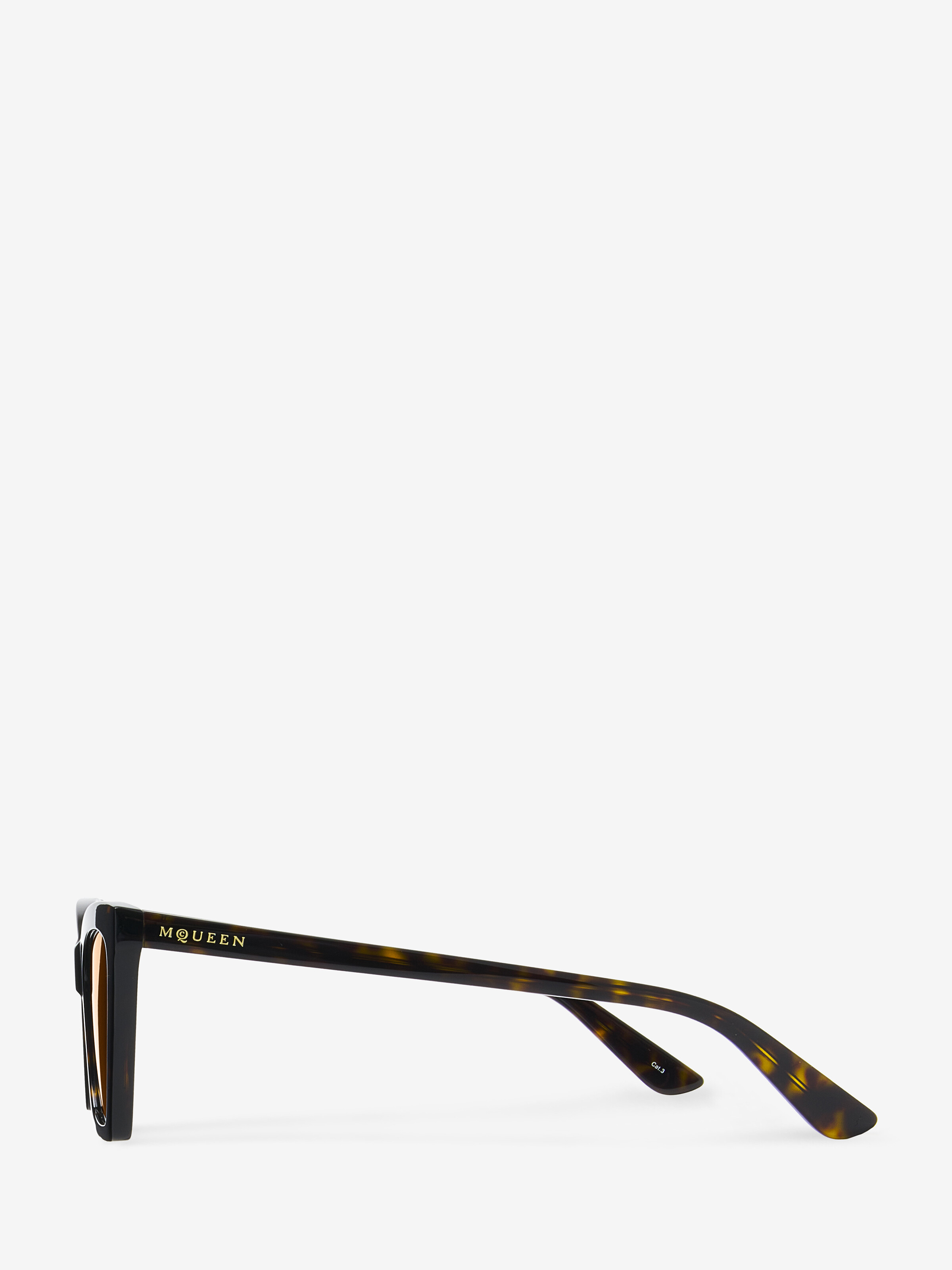 Women's Spike Geometric Cat-eye Sunglasses in Brown in Recycle Acetate & Bio Nylon Lens | Alexander McQueen - image 3