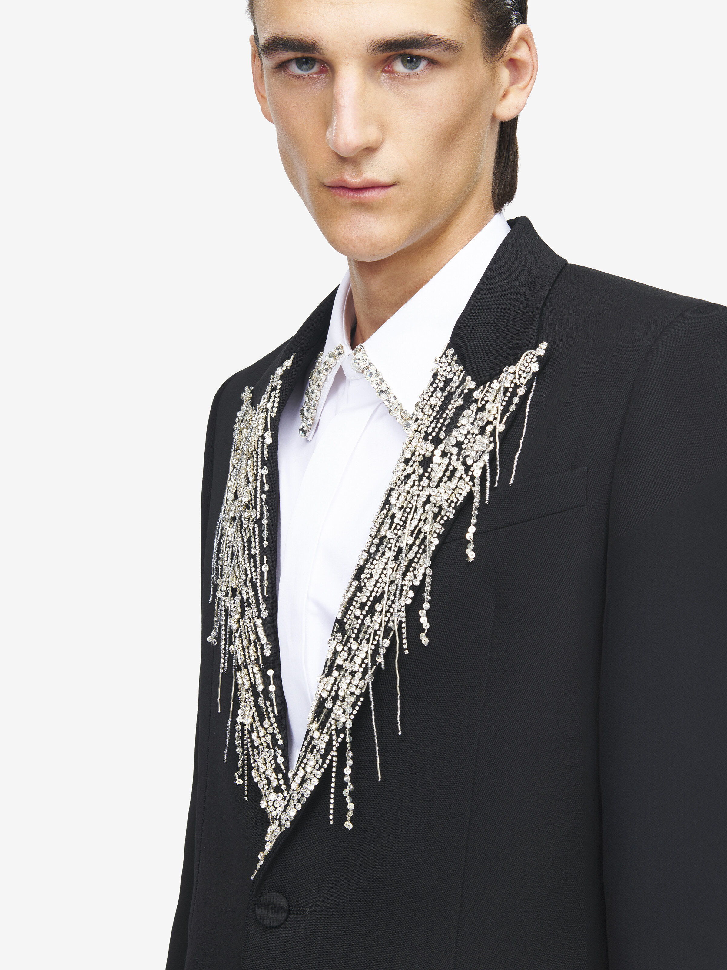 Giacca monopetto con ricamo di cristalli da Uomo in Nero in 100% Lana | Alexander McQueen - image 6