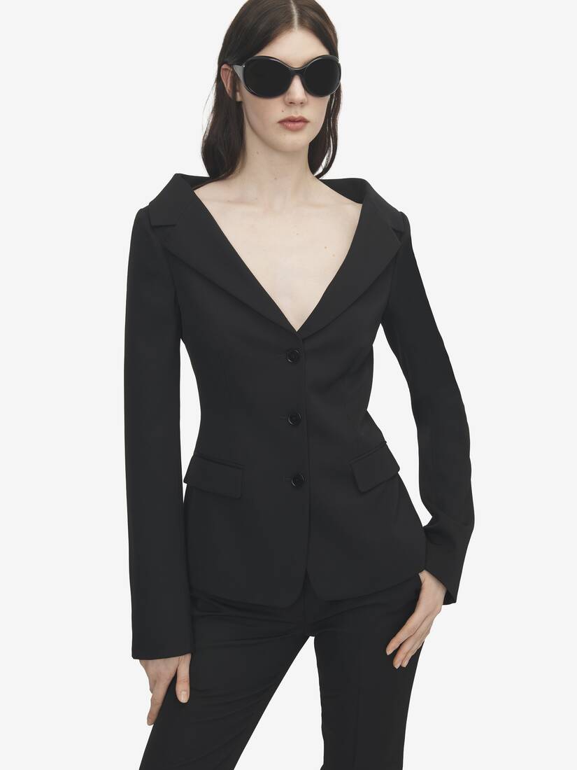 오프숄더 하네스 재킷 | Alexander McQueen - image 6