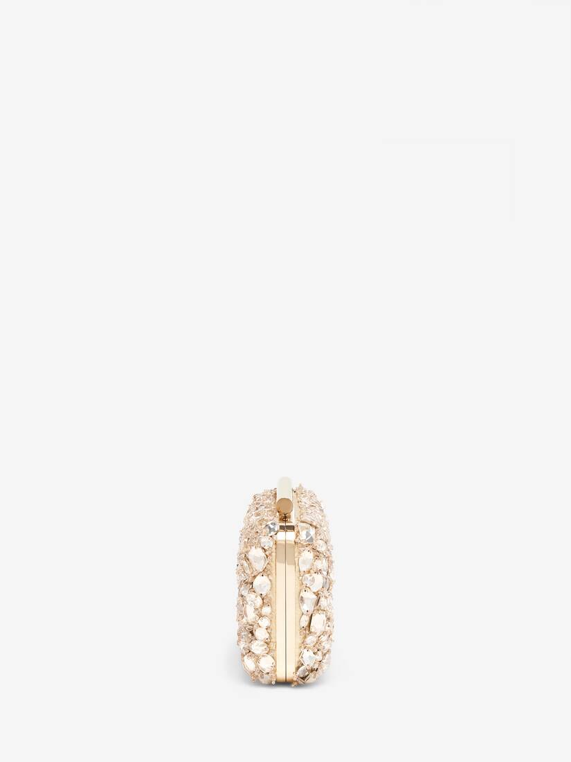 Crystal Embroidery T-Bar Box Clutch