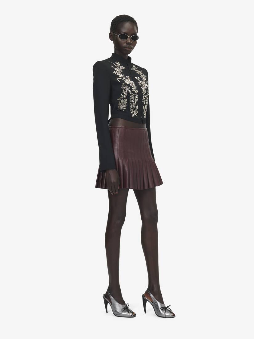 Leather Pleated Mini Skirt | Alexander McQueen - image 3