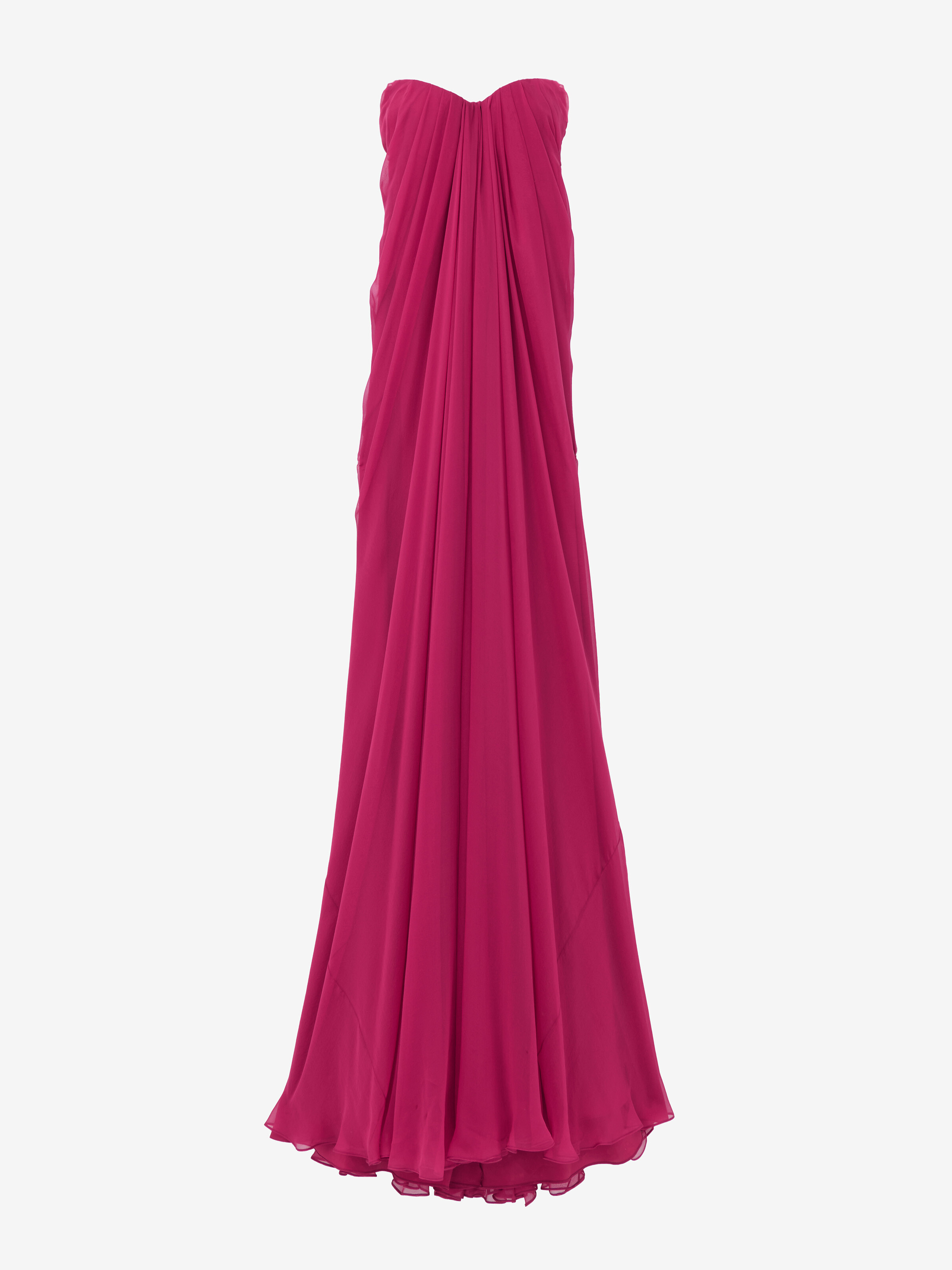 Women's Bustier Evening Dress in Pink in 100% Silk | Alexander McQueen - image 1