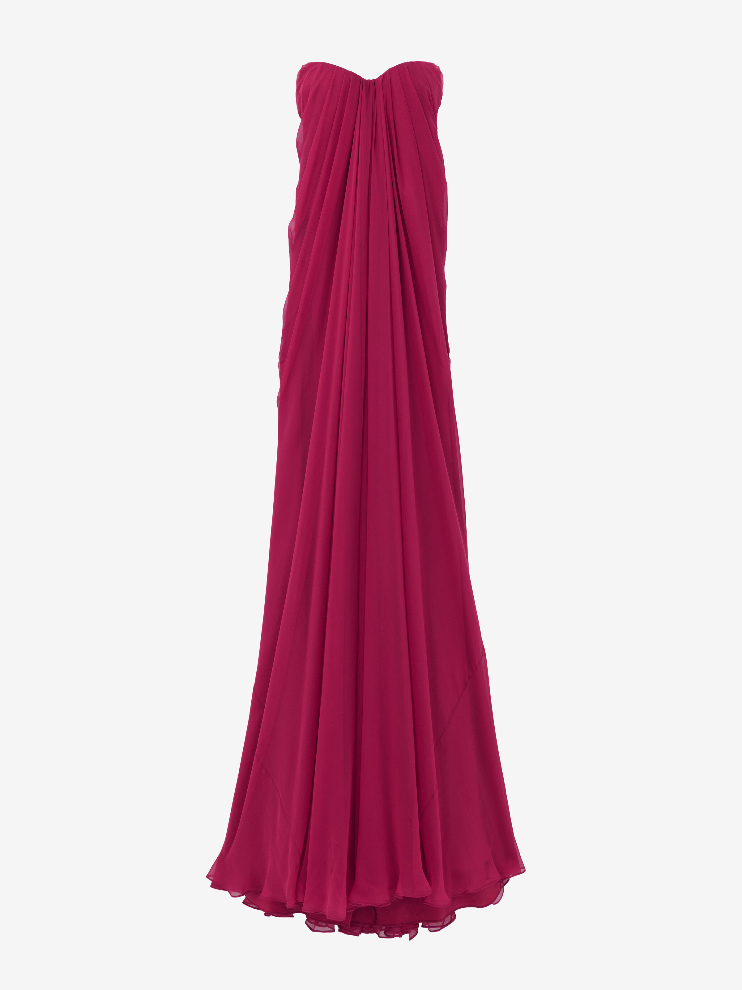 Women's Bustier Evening Dress in Pink in 100% Silk | Alexander McQueen - image 1
