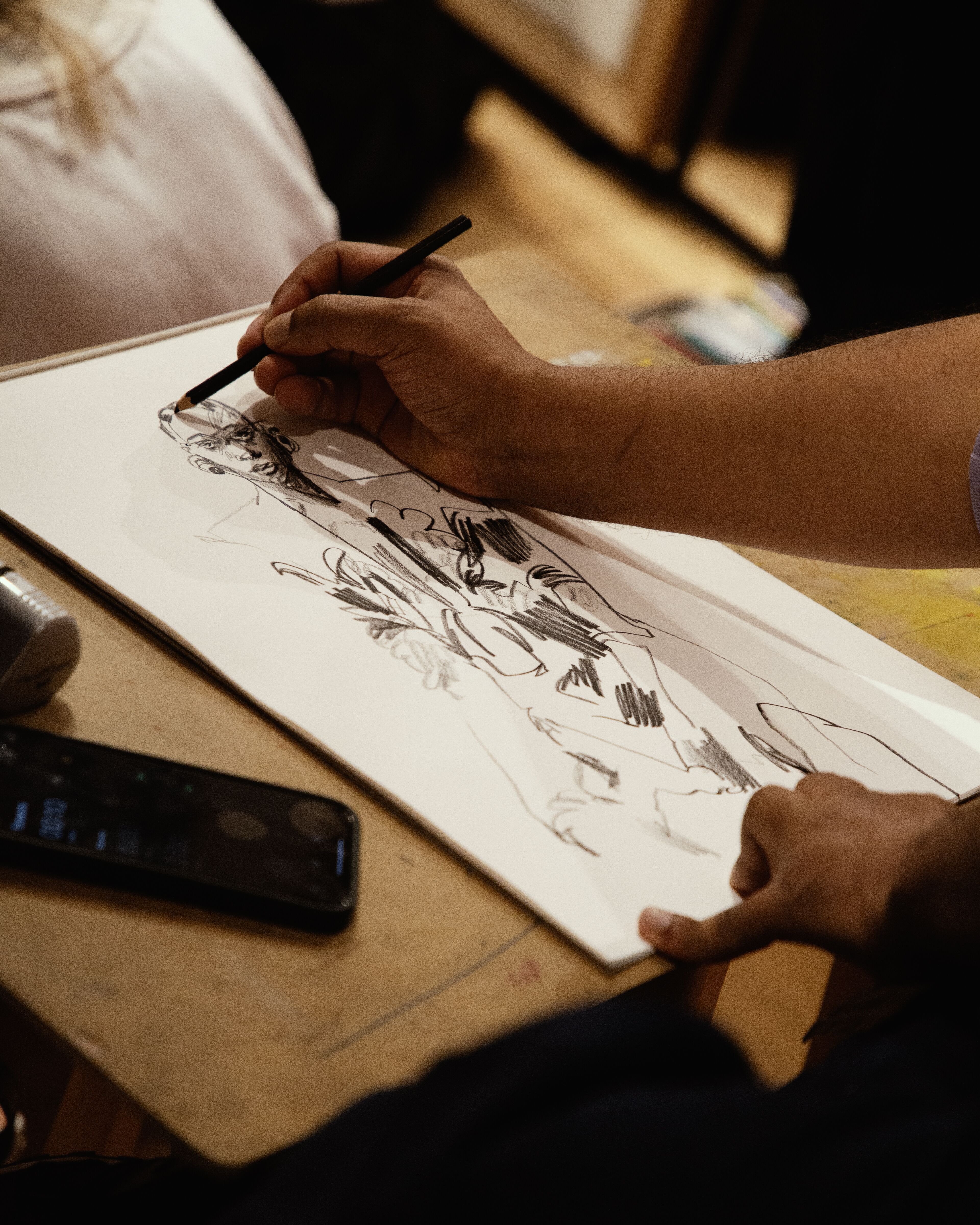 student illustration of model wearing McQueen Autumn Winter 2023