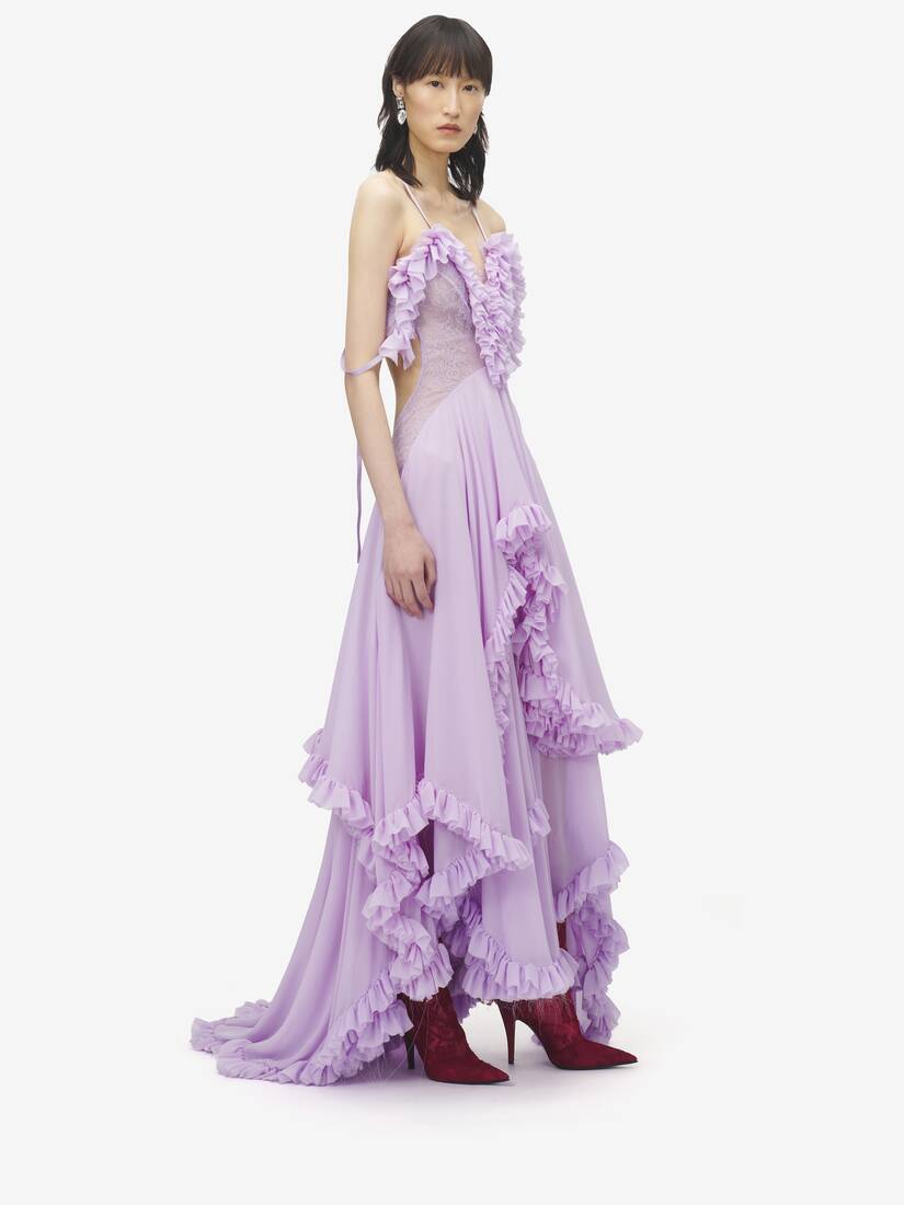 Ruffled Evening Dress